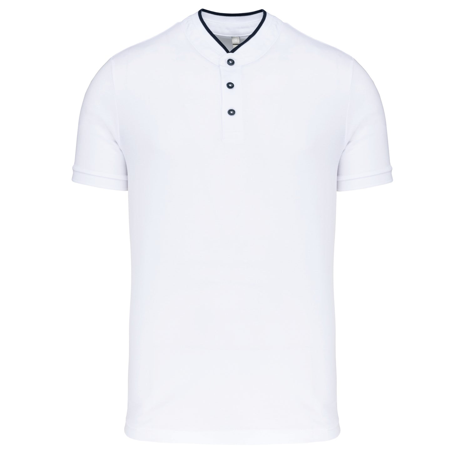K223 - Polo uomo manica corta con collo alla coreana