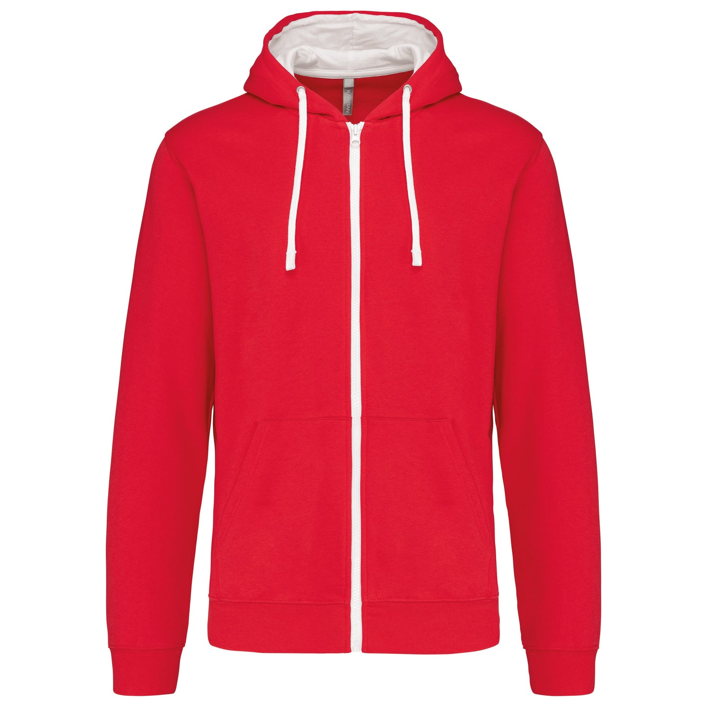 K466 - Felpa uomo con cappuccio a contrasto full zip