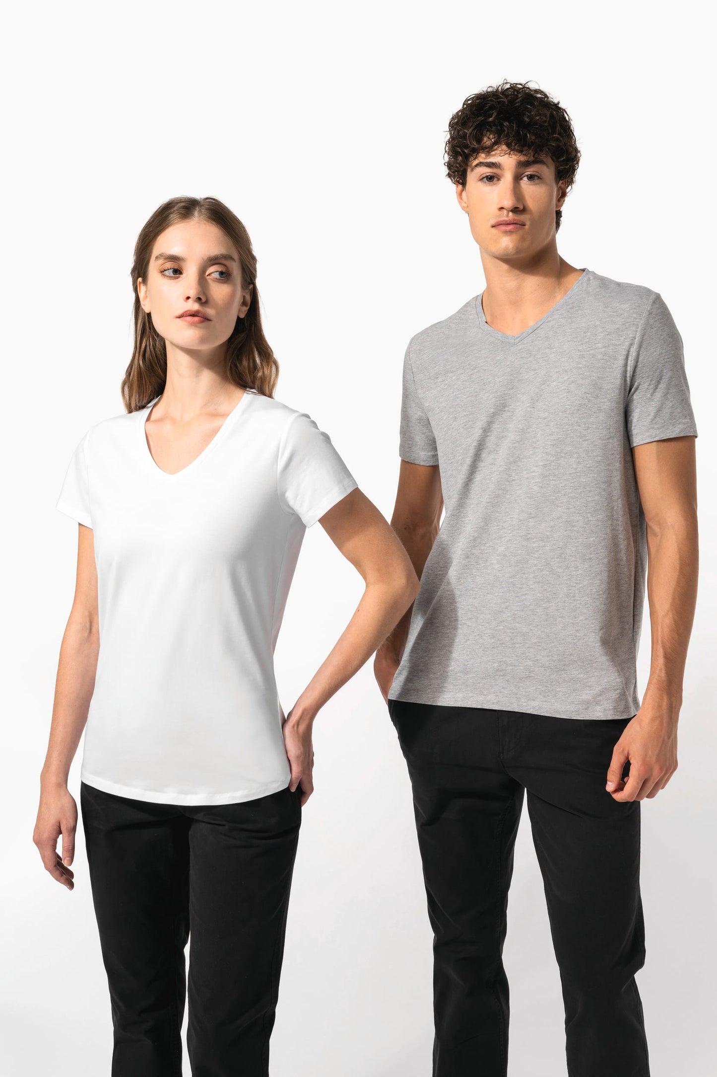 K3014C - T-shirt maniche corte collo a V<br/>