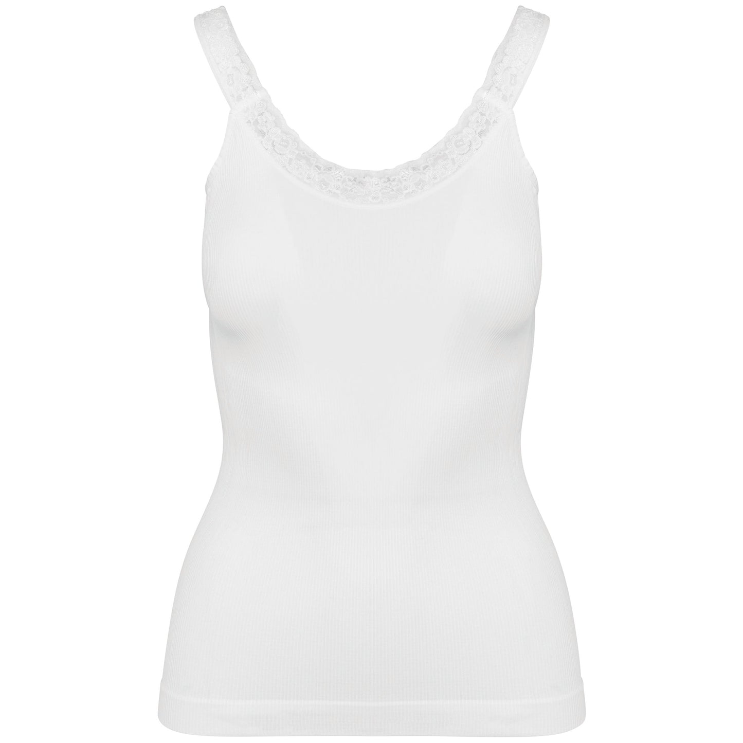K3043X - Canotta ecosostenibile senza cuciture con pizzo