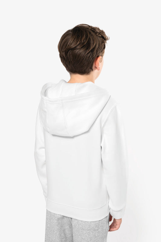 K455C - Felpa bambino full zip con cappuccio