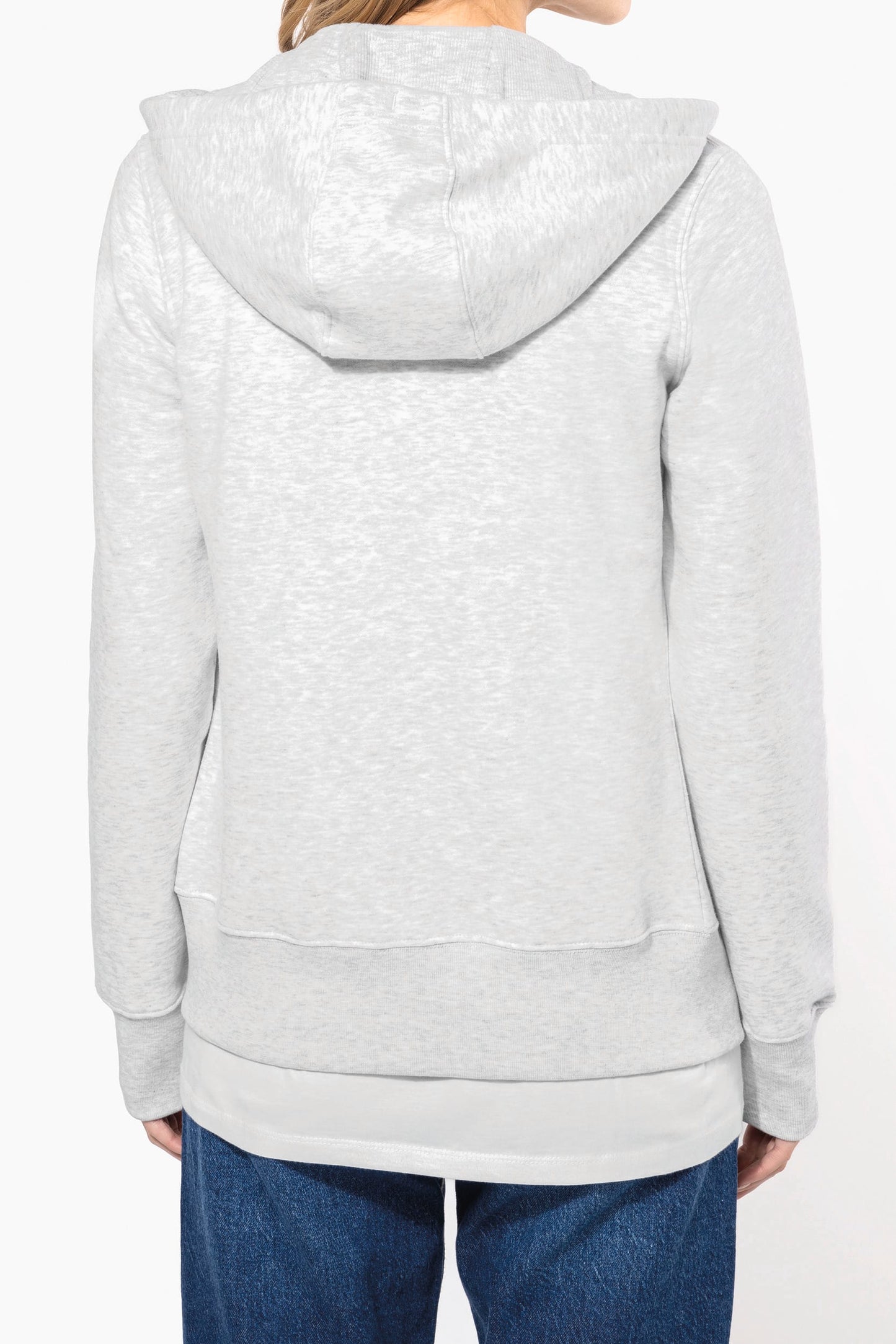 K464C - Felpa donna con cappuccio full zip