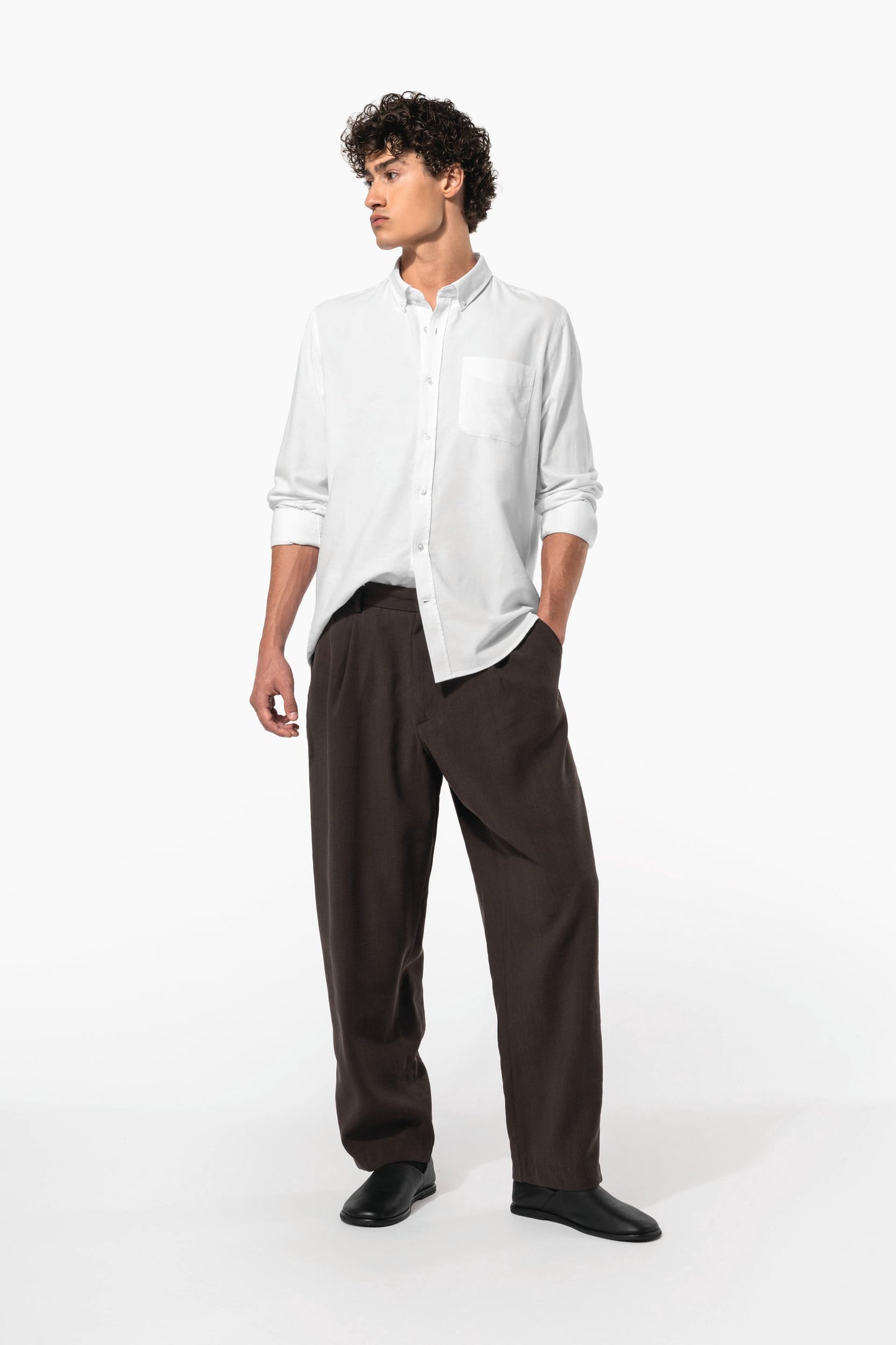 K516 - Camicia Oxford uomo<br/>manica lunga