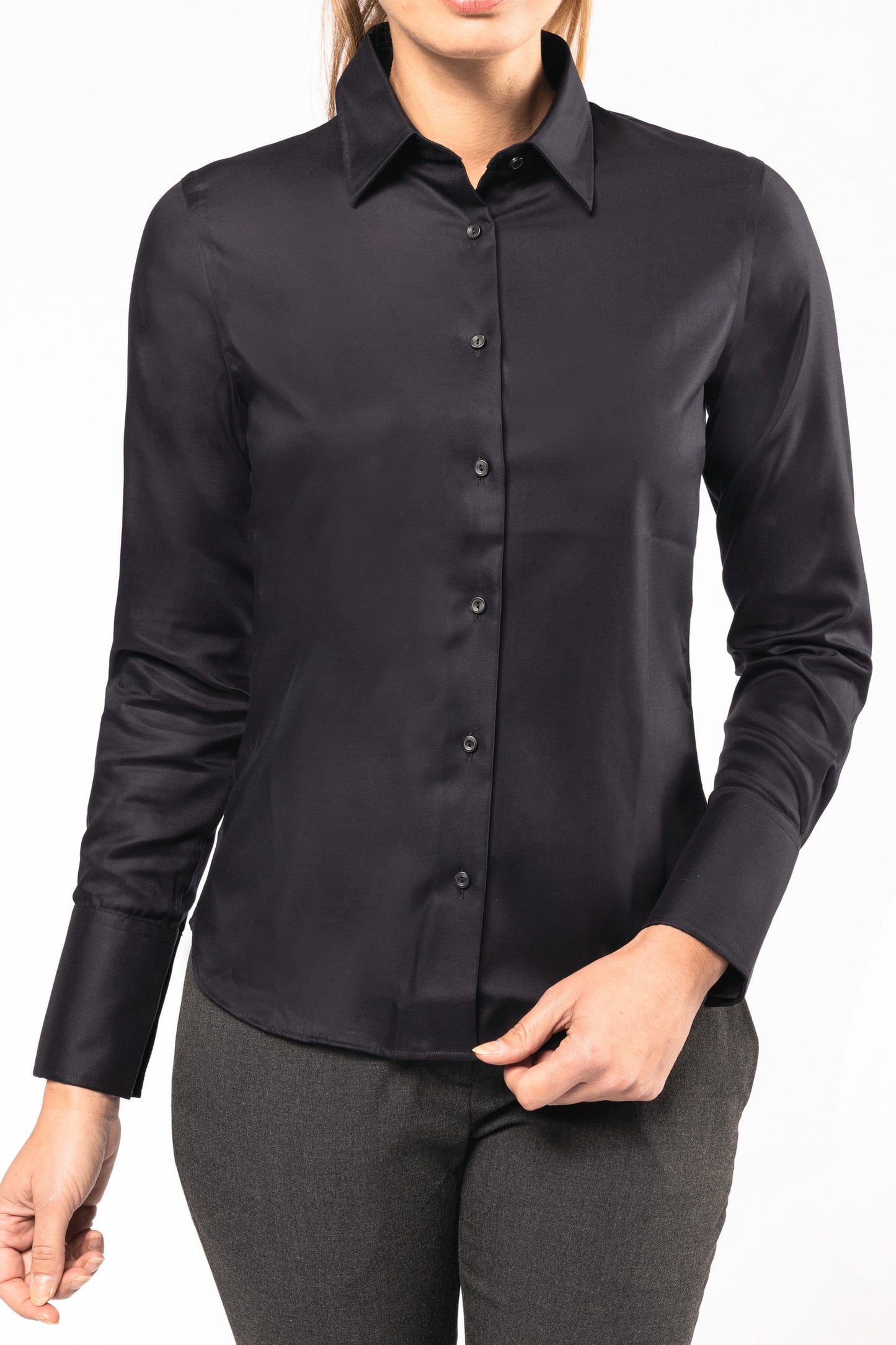K538 - Camicia donna manica lunga no stiro