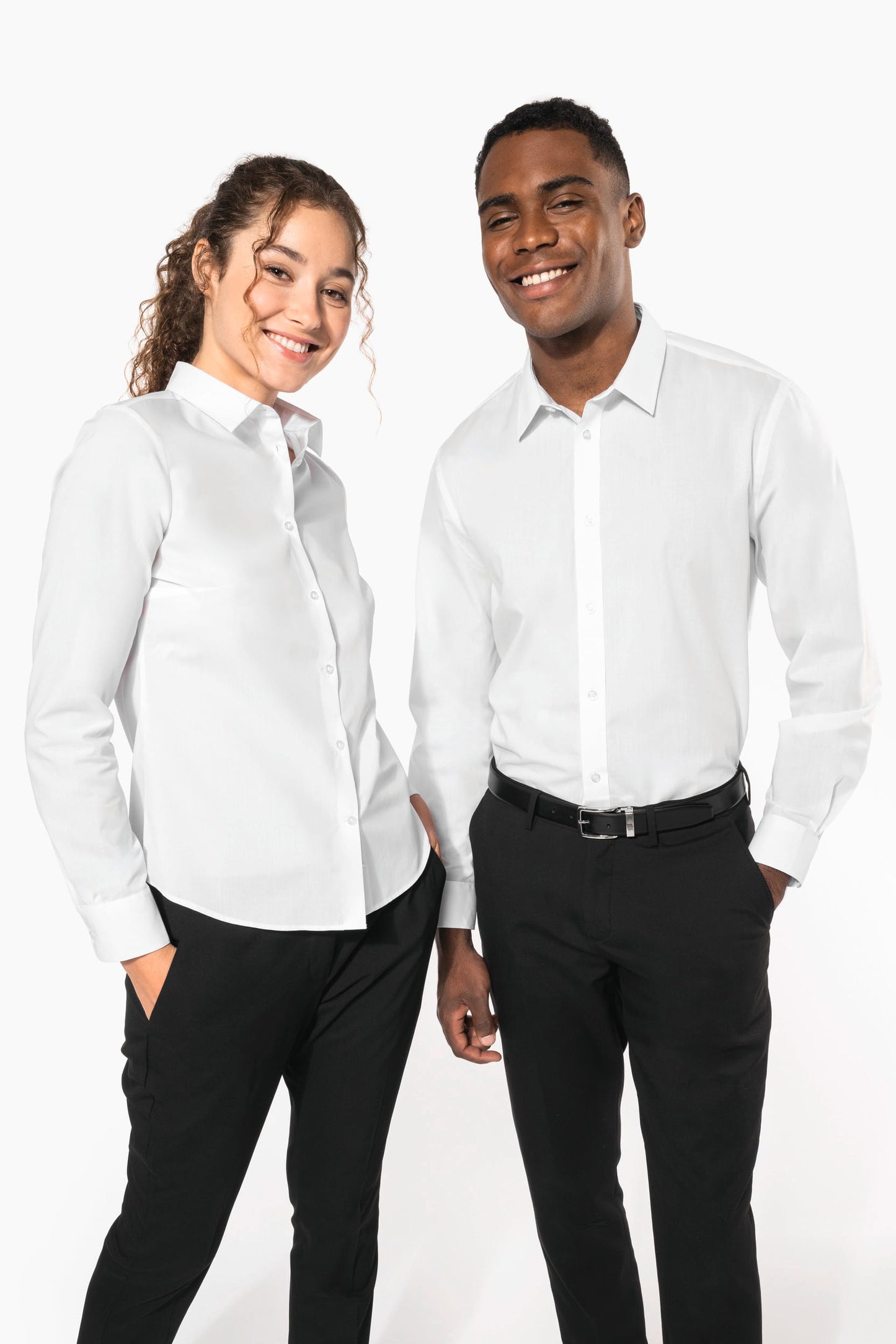 K584C - Camicia popeline policotone donna facile da lavare