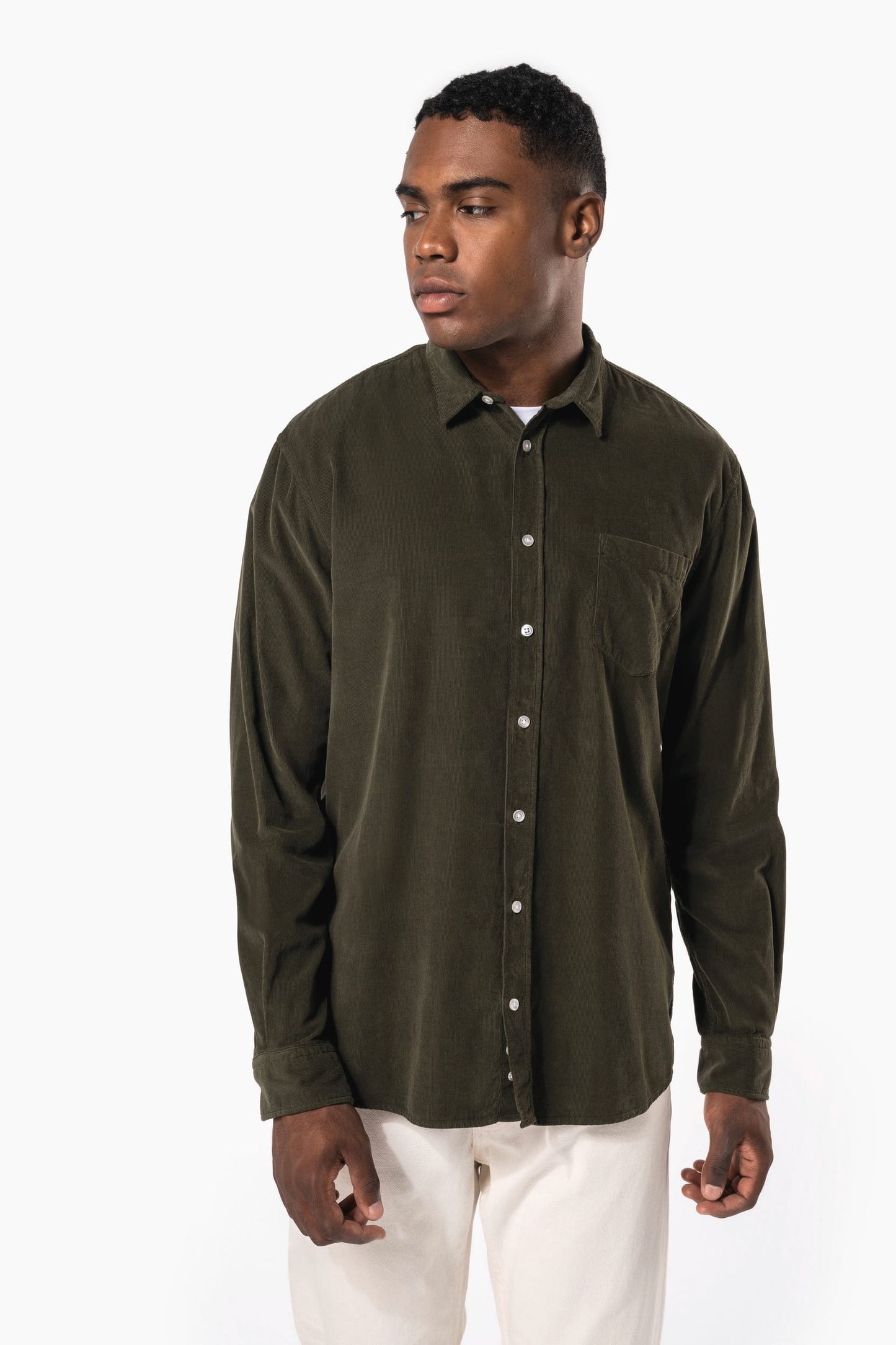 K599 - Camicia uomo maniche lunghe in velluto