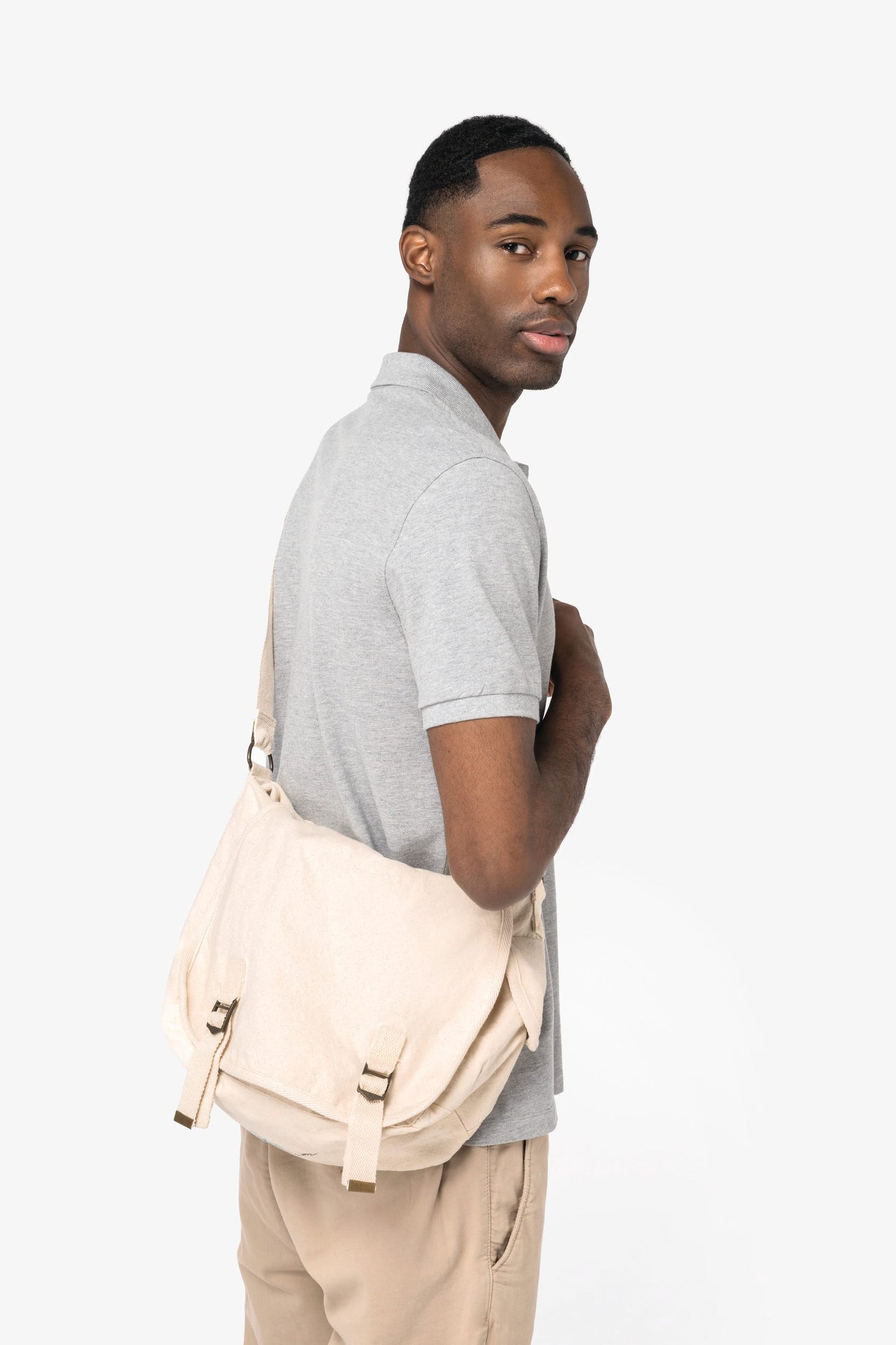 Borsa a bisaccia ecosostenibile slavata vintage look (NS140)