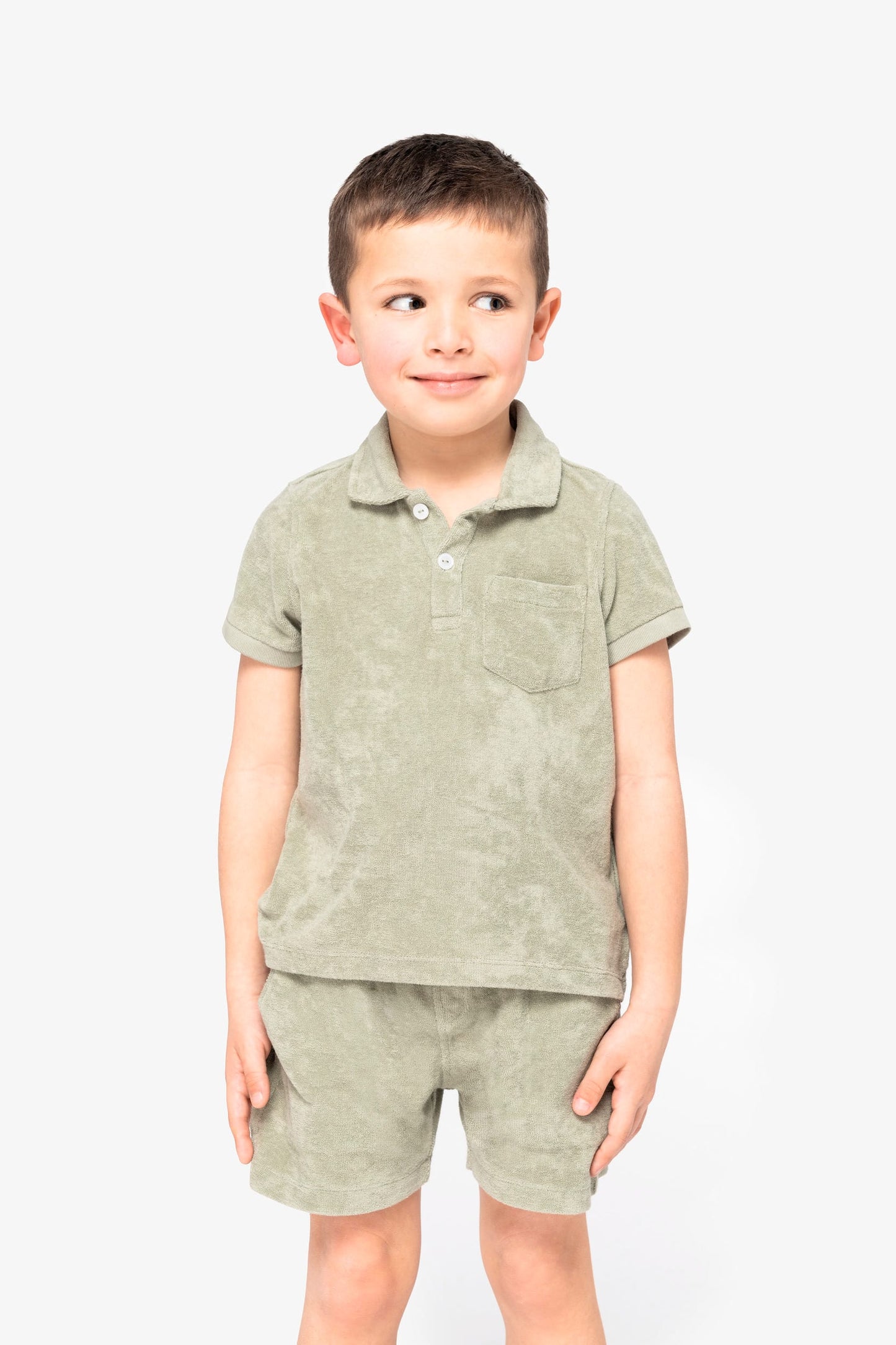 Polo ragazzo ecosostenibile in spugna (NS218)