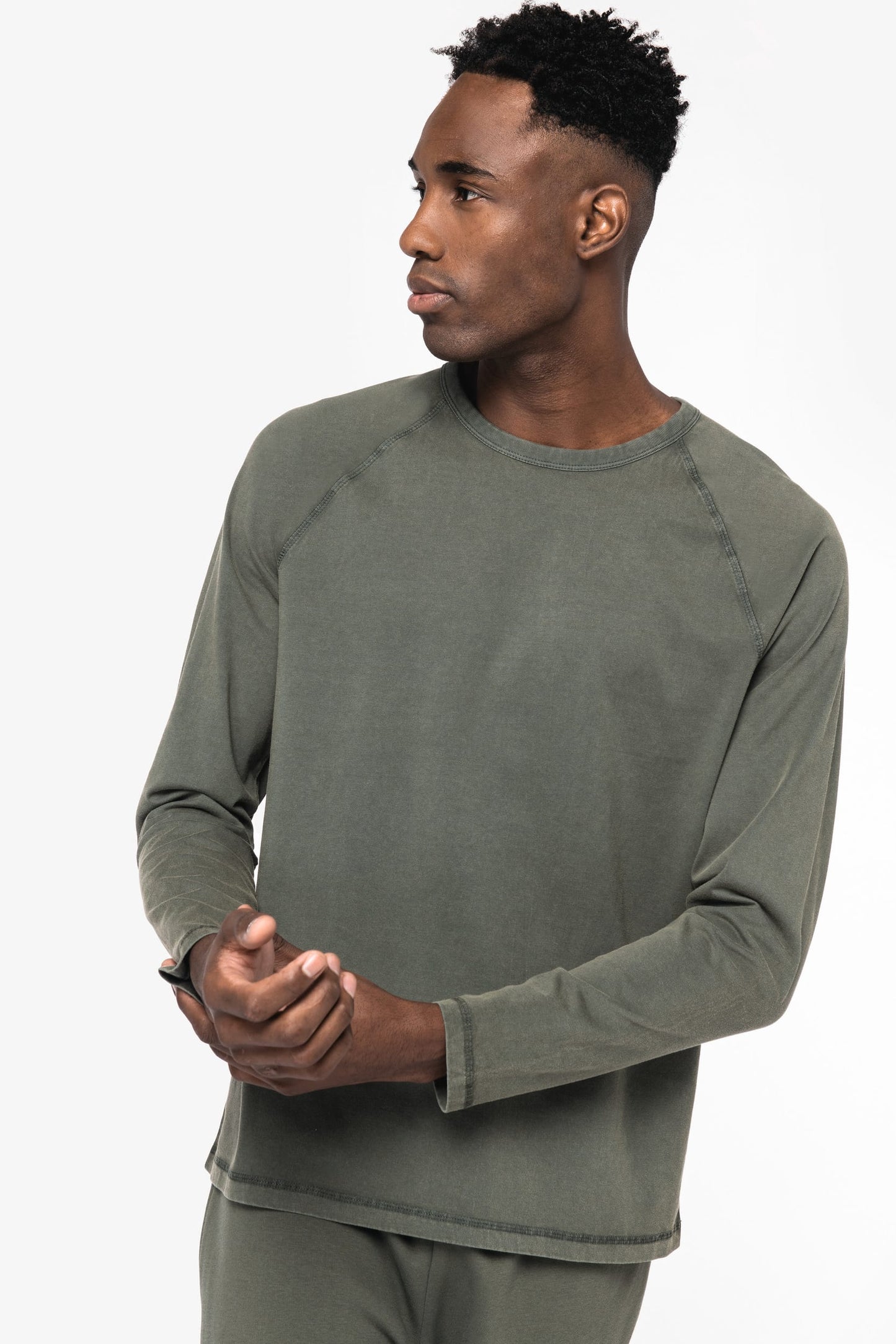 T-shirt raglan uomo ecosostenibile maniche lunghe (NS338)