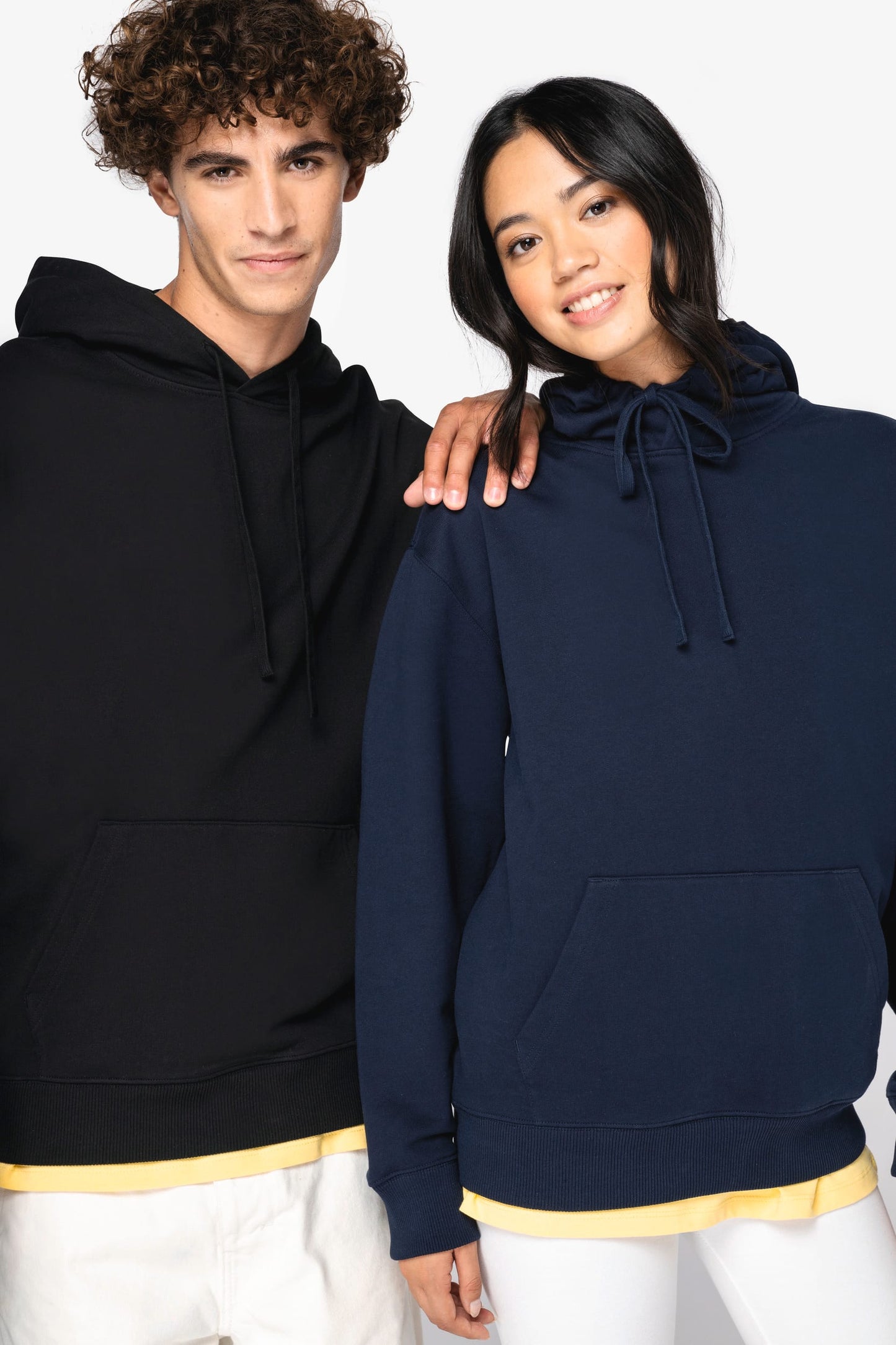 Felpa unisex ecosostenibile con cappuccio e spalle cascanti French Terry (NS431)