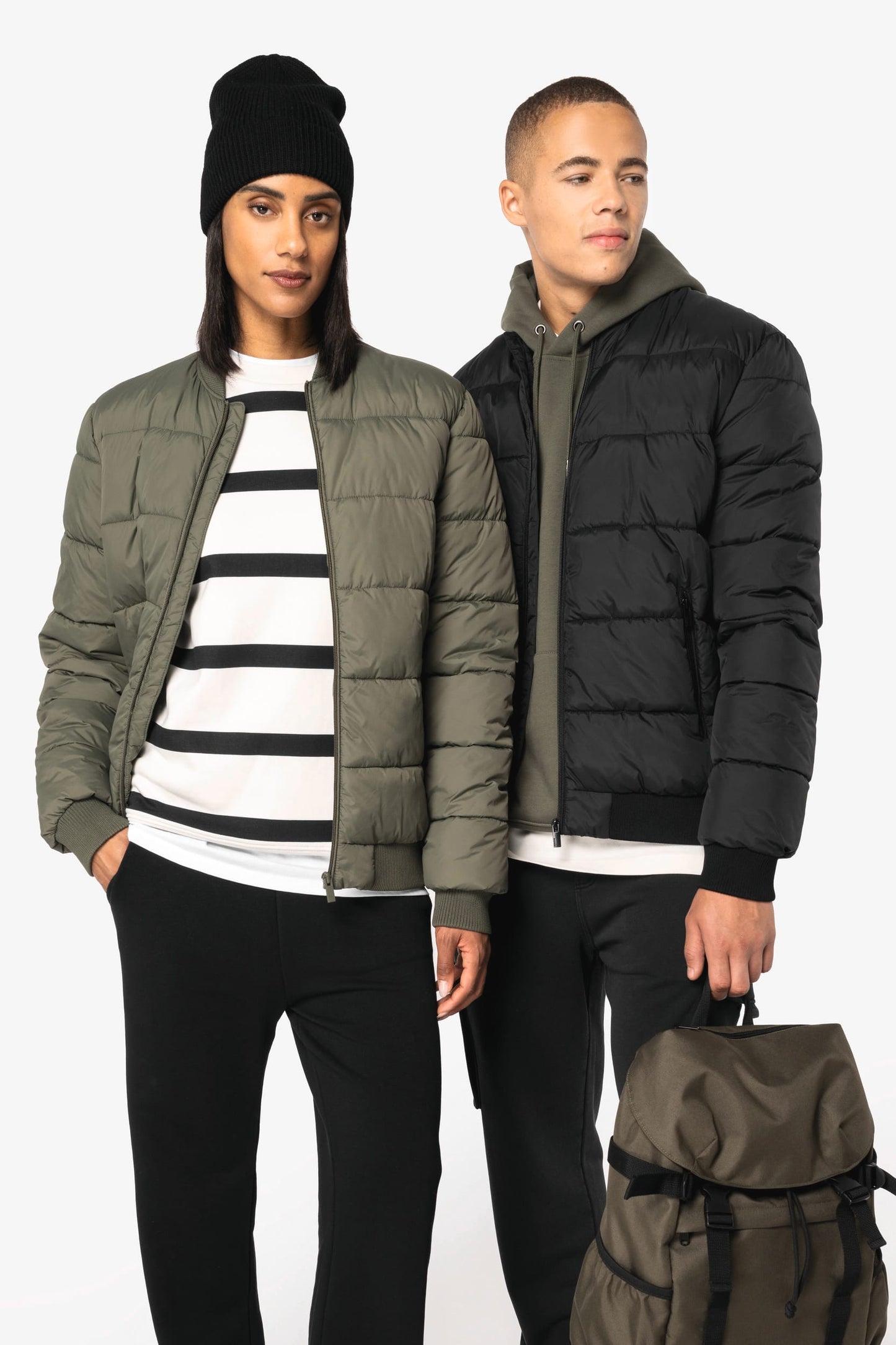 Giacca unisex ecosostenibile trapuntata con collo teddy (NS613)
