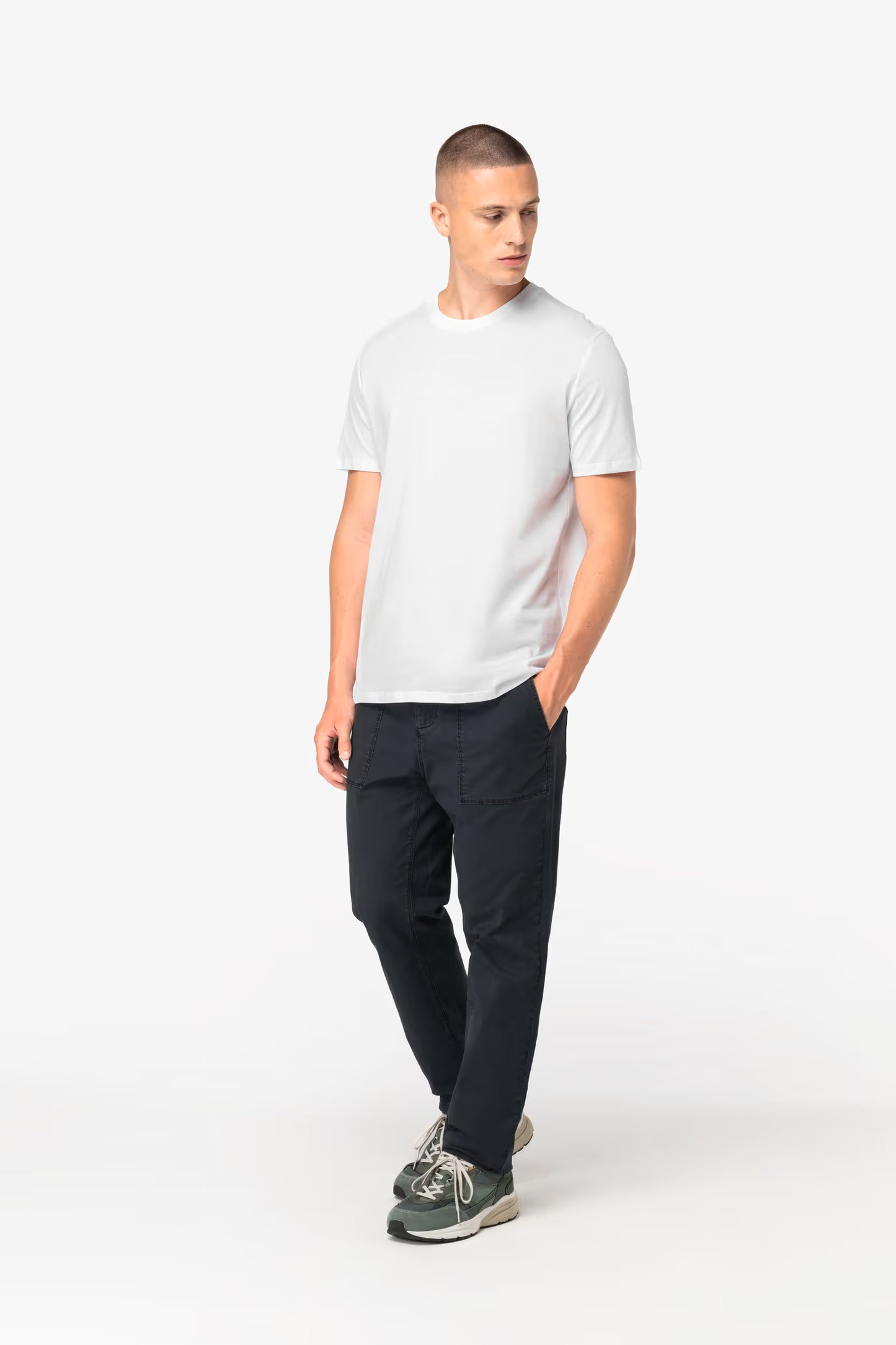 NS735 - Pantalone utility ecosostenibile slavato uomo