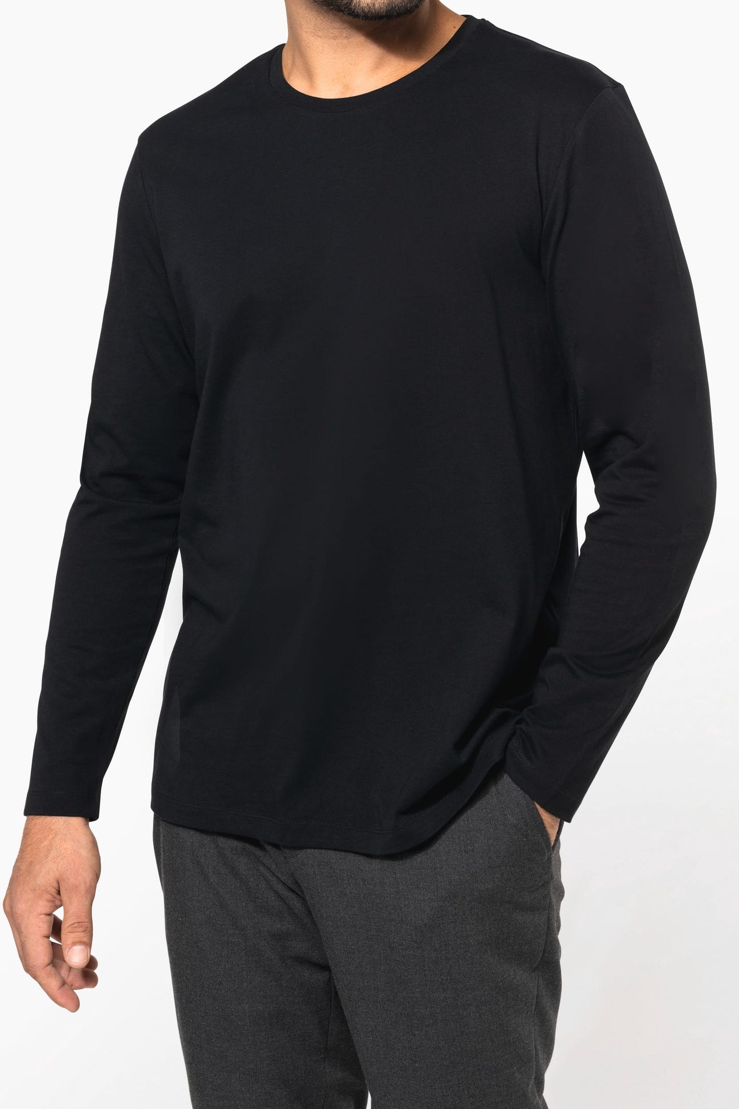 PK302 - T-shirt uomo Supima® maniche lunghe e girocollo