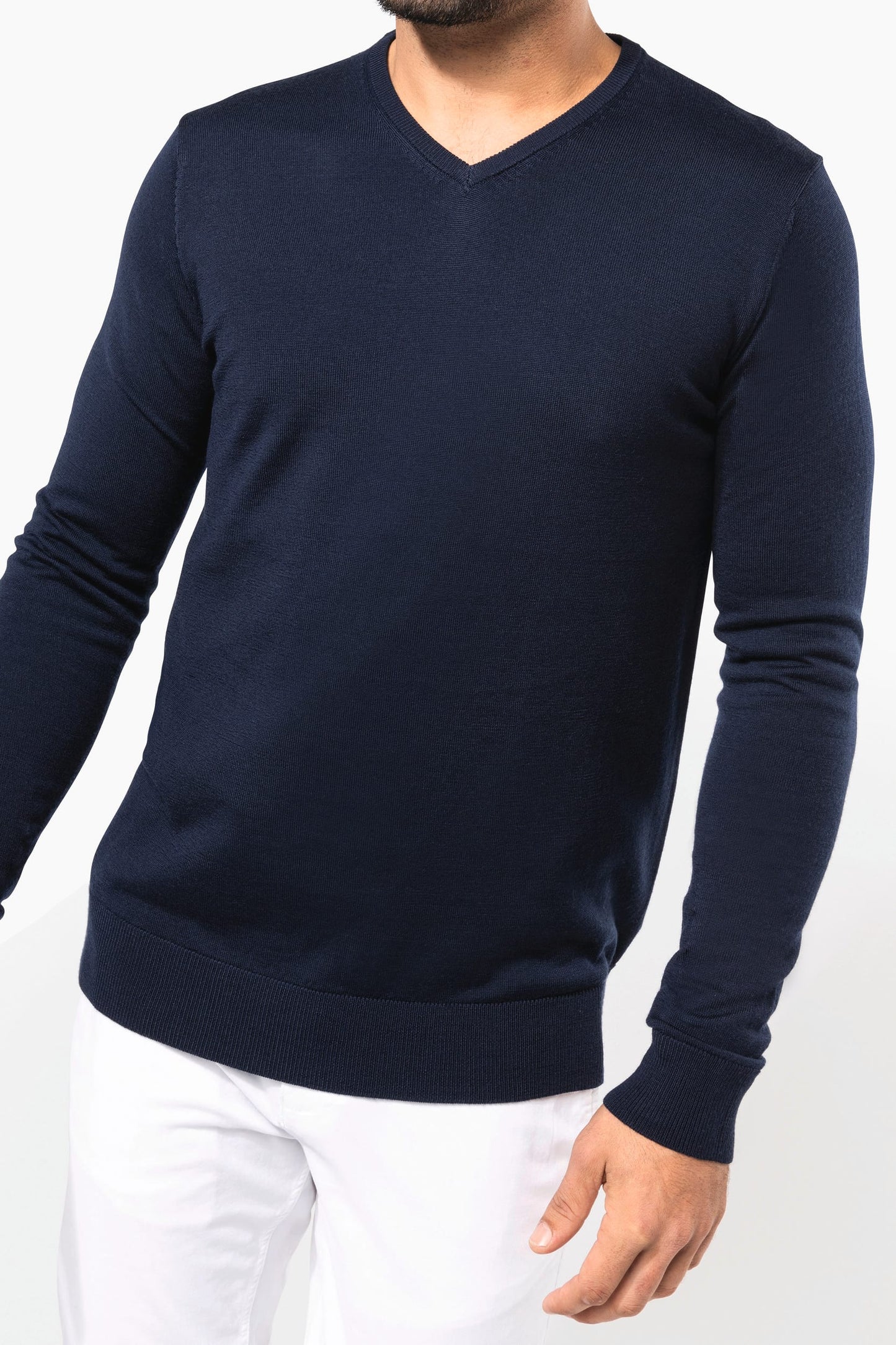 PK910 - Pullover uomo Merino con scollo a V