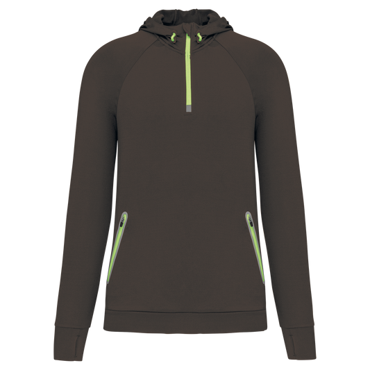 Felpa sportiva con cappuccio zip 1/4 unisex (PA360)
