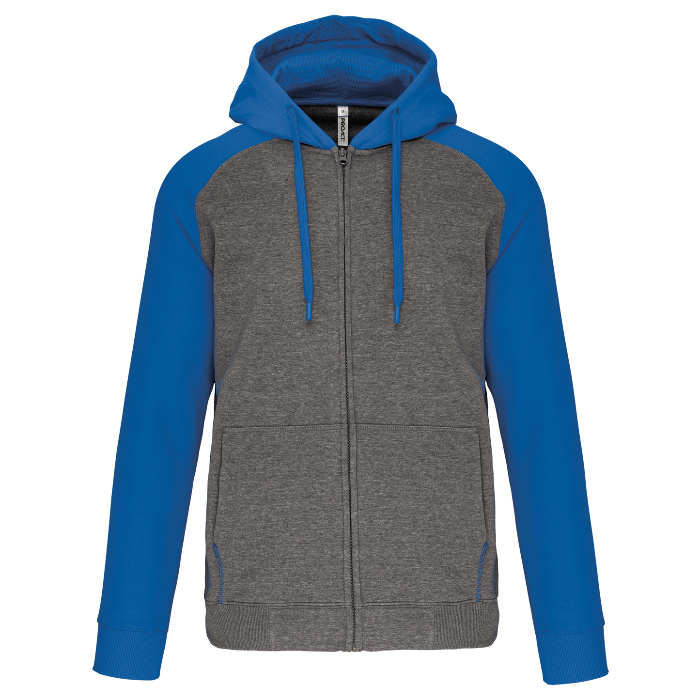 Giacca in felpa unisex con zip e cappuccio bicolore (PA380)
