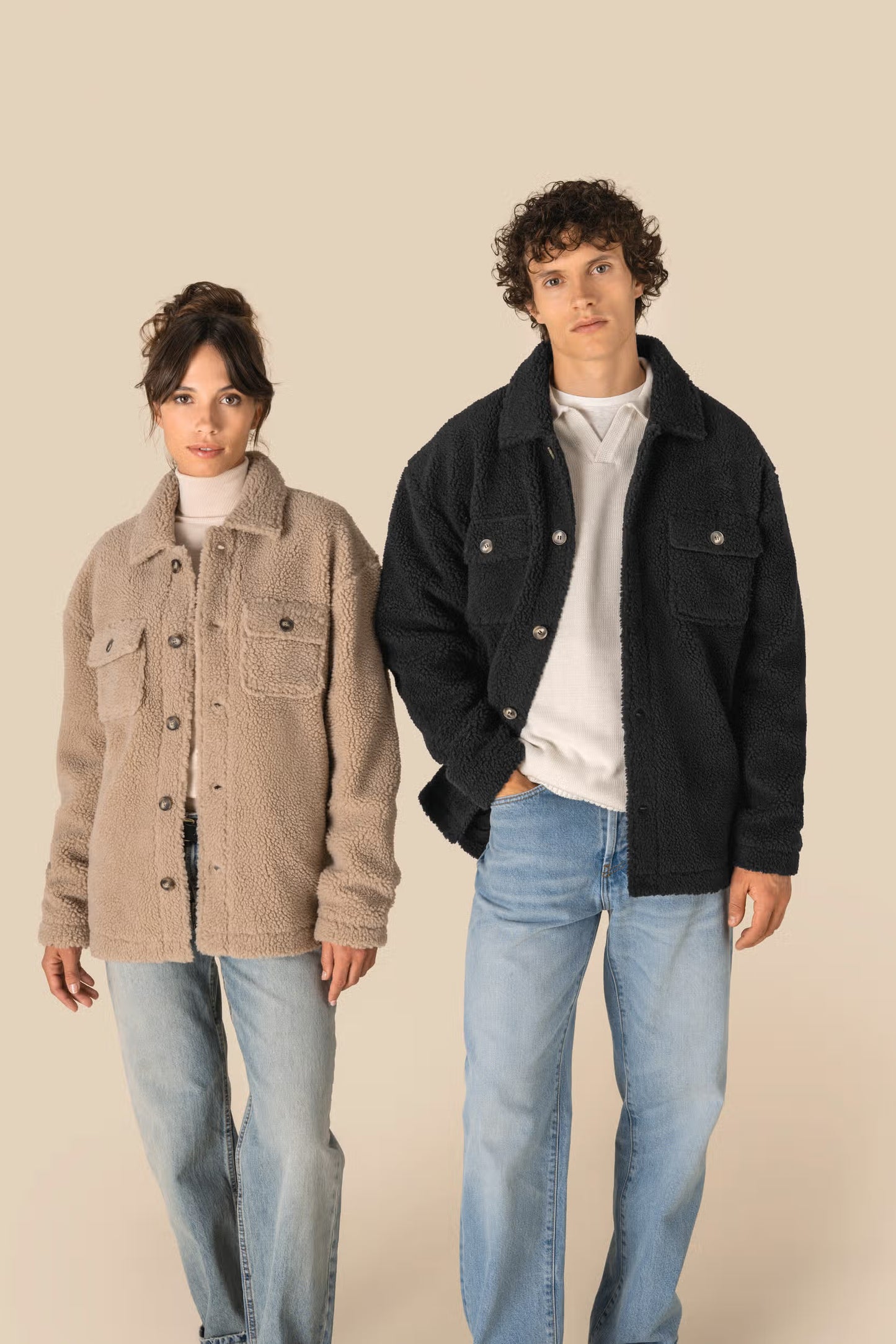 SP508 - Sovracamicia unisex in sherpa con spalle spioventi