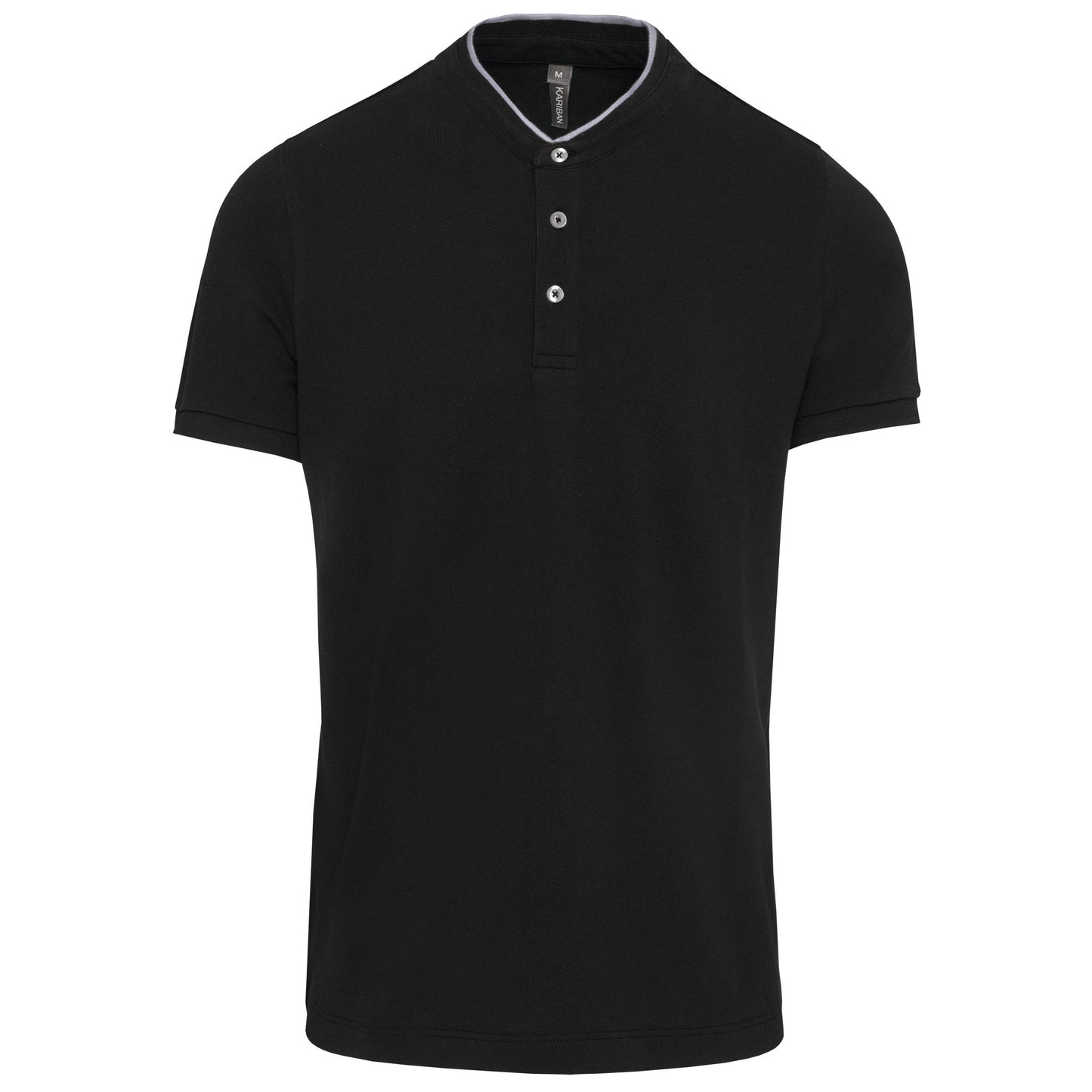 K223 - Polo uomo manica corta con collo alla coreana