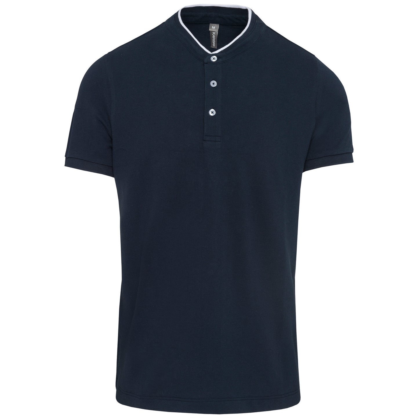 K223 - Polo uomo manica corta con collo alla coreana