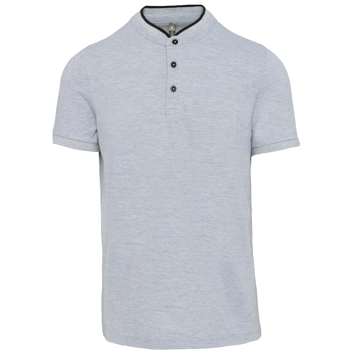 K223 - Polo uomo manica corta con collo alla coreana