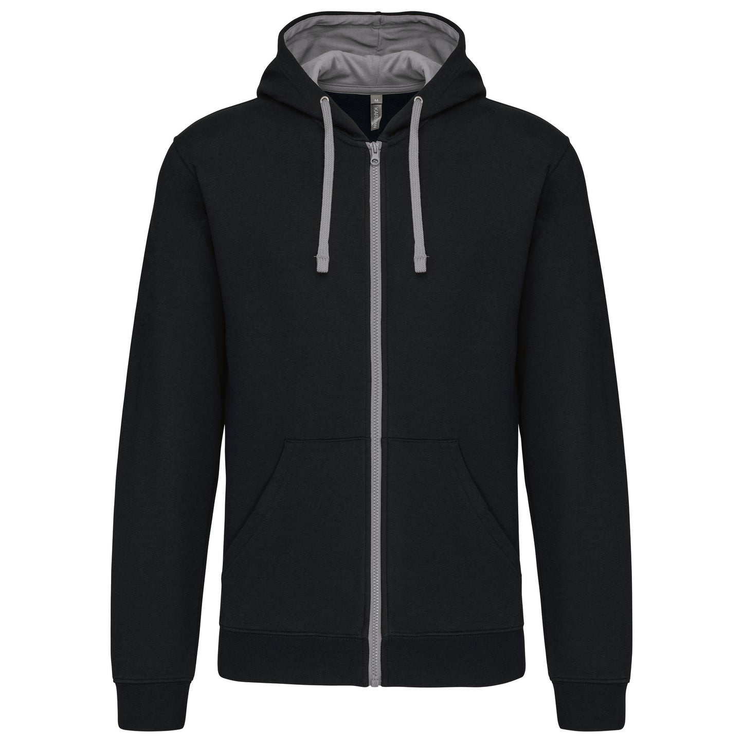 K466 - Felpa uomo con cappuccio a contrasto full zip