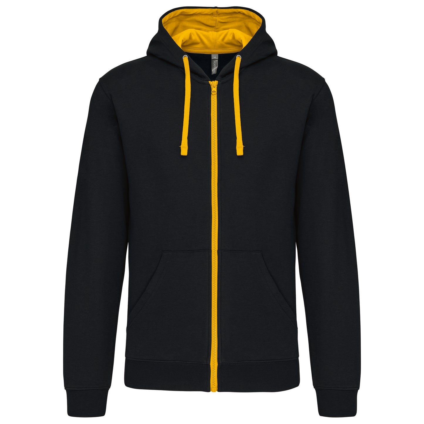 K466 - Felpa uomo con cappuccio a contrasto full zip