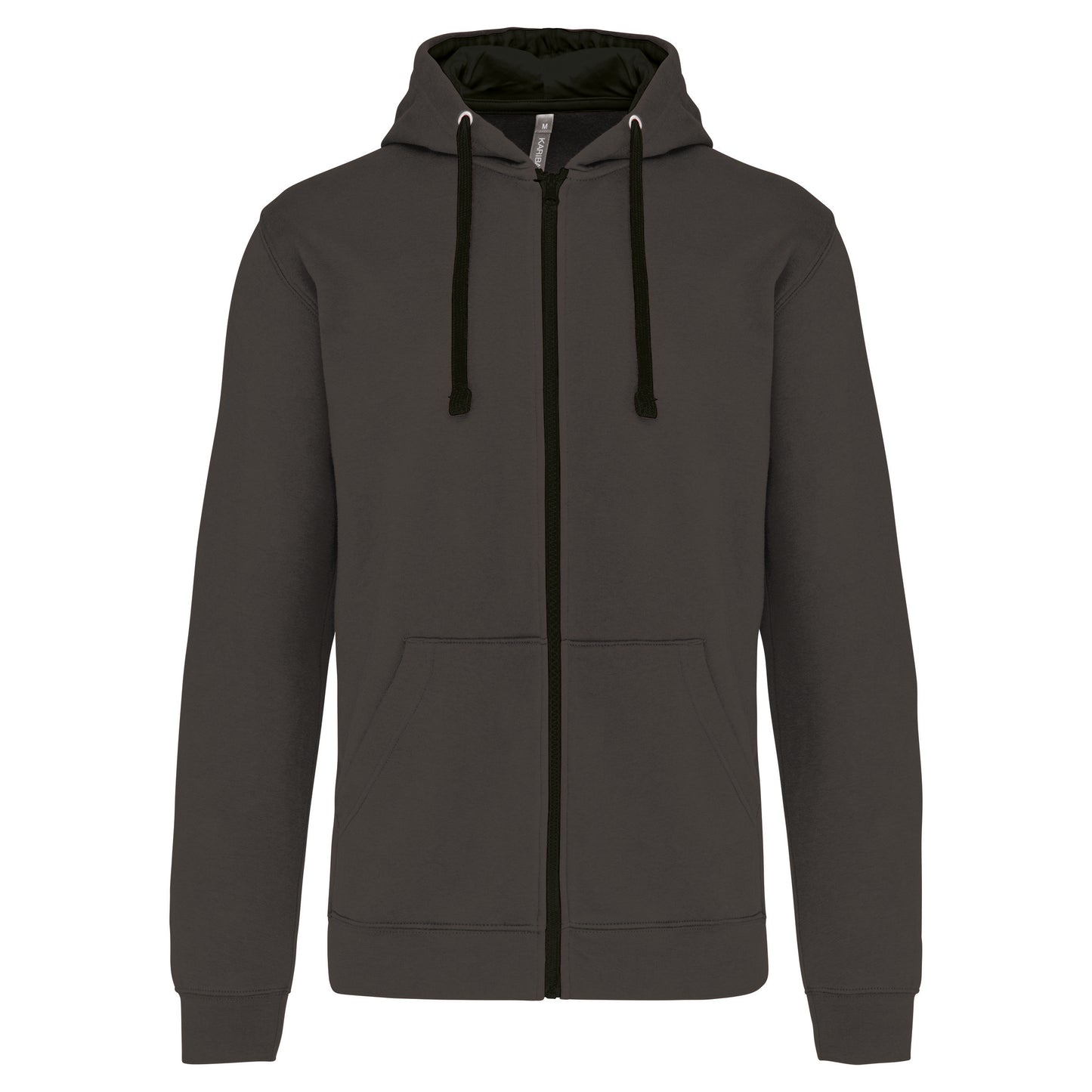 K466 - Felpa uomo con cappuccio a contrasto full zip