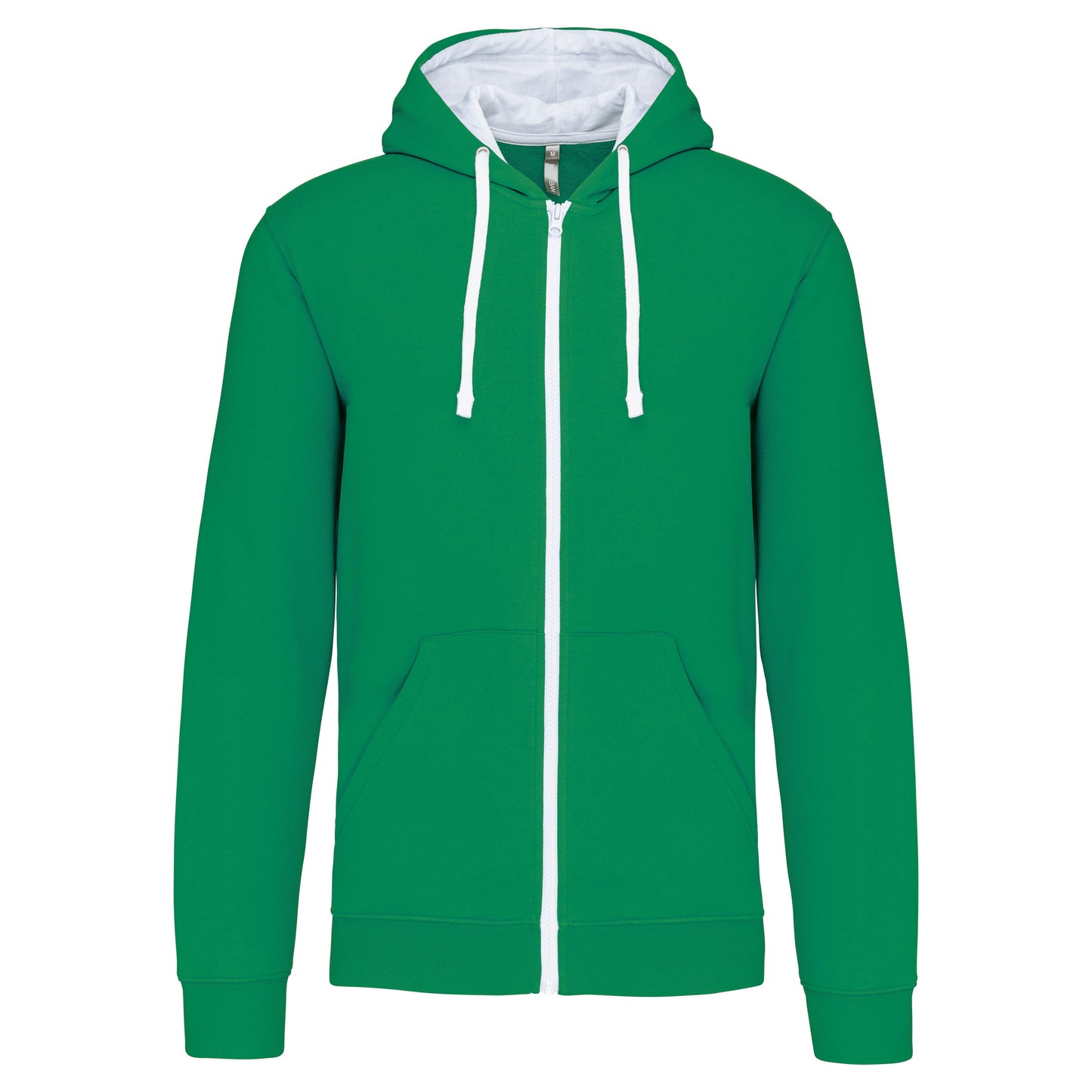 K466 - Felpa uomo con cappuccio a contrasto full zip