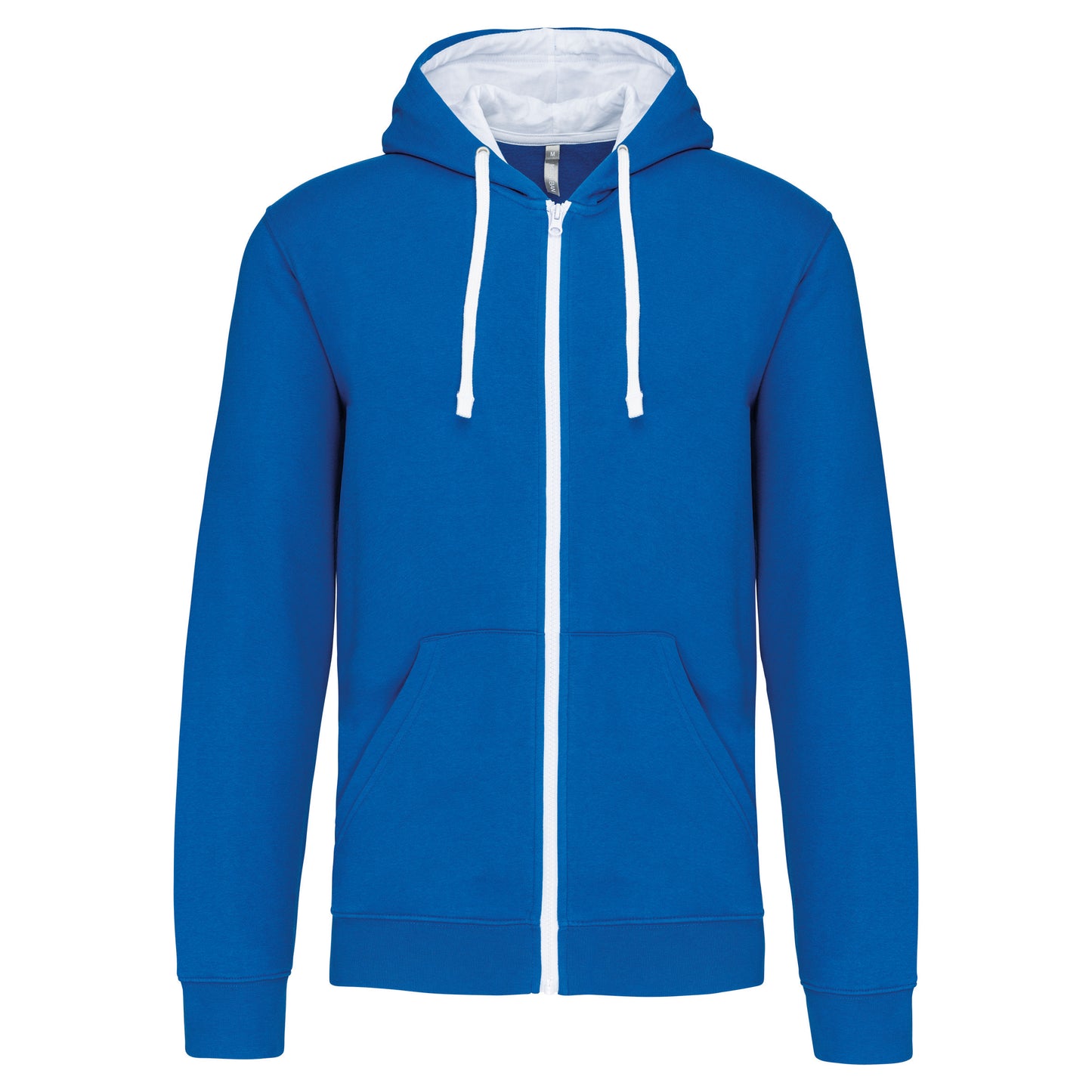 K466 - Felpa uomo con cappuccio a contrasto full zip