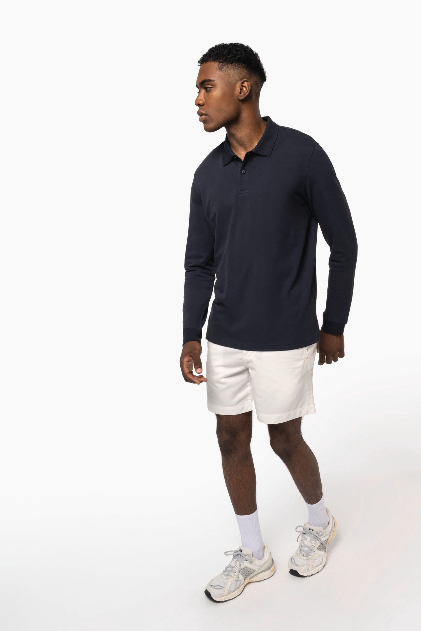 K2027 - Polo uomo in piqué biologico 180 a maniche lunghe