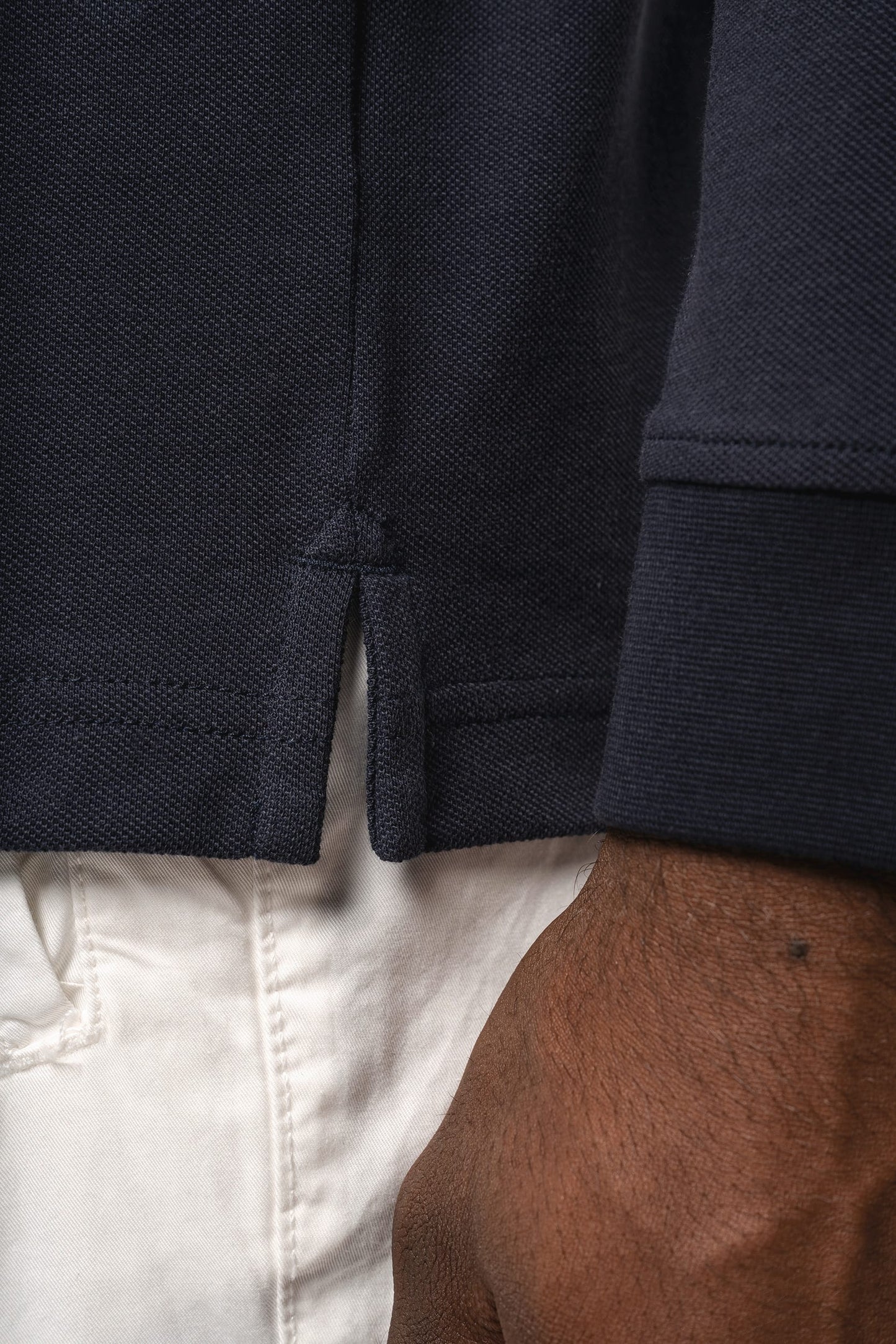 K2027 - Polo uomo in piqué biologico 180 a maniche lunghe