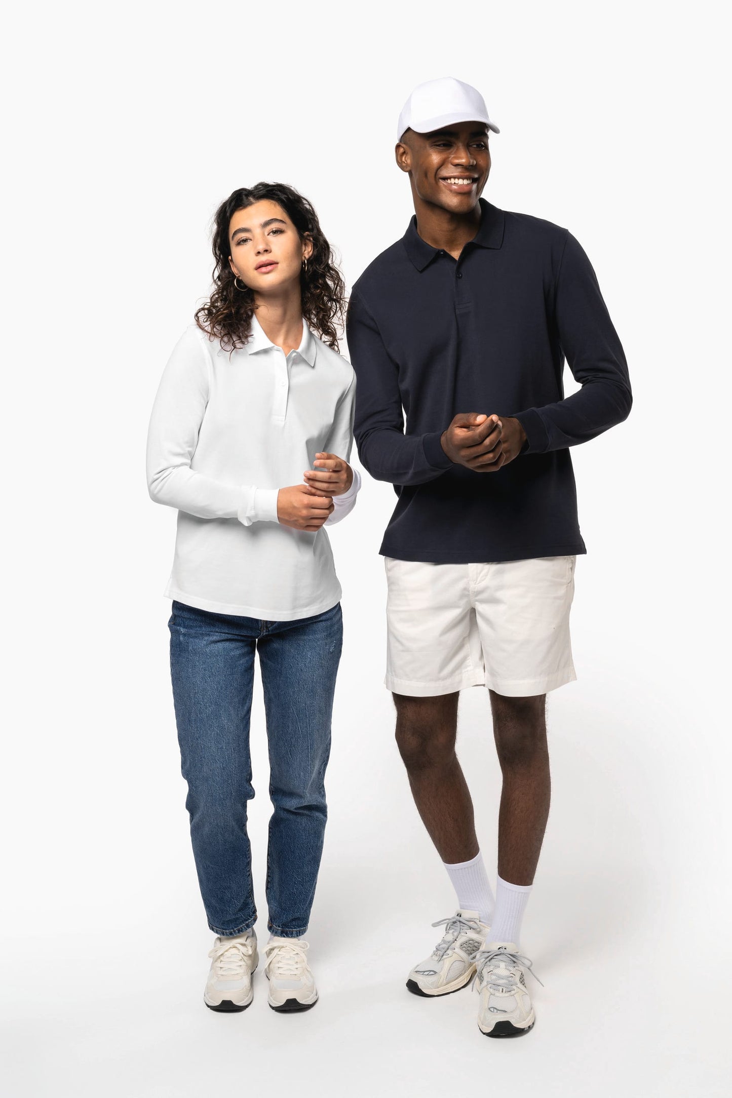 K2027A - Polo uomo in piqué biologico 180 a maniche lunghe