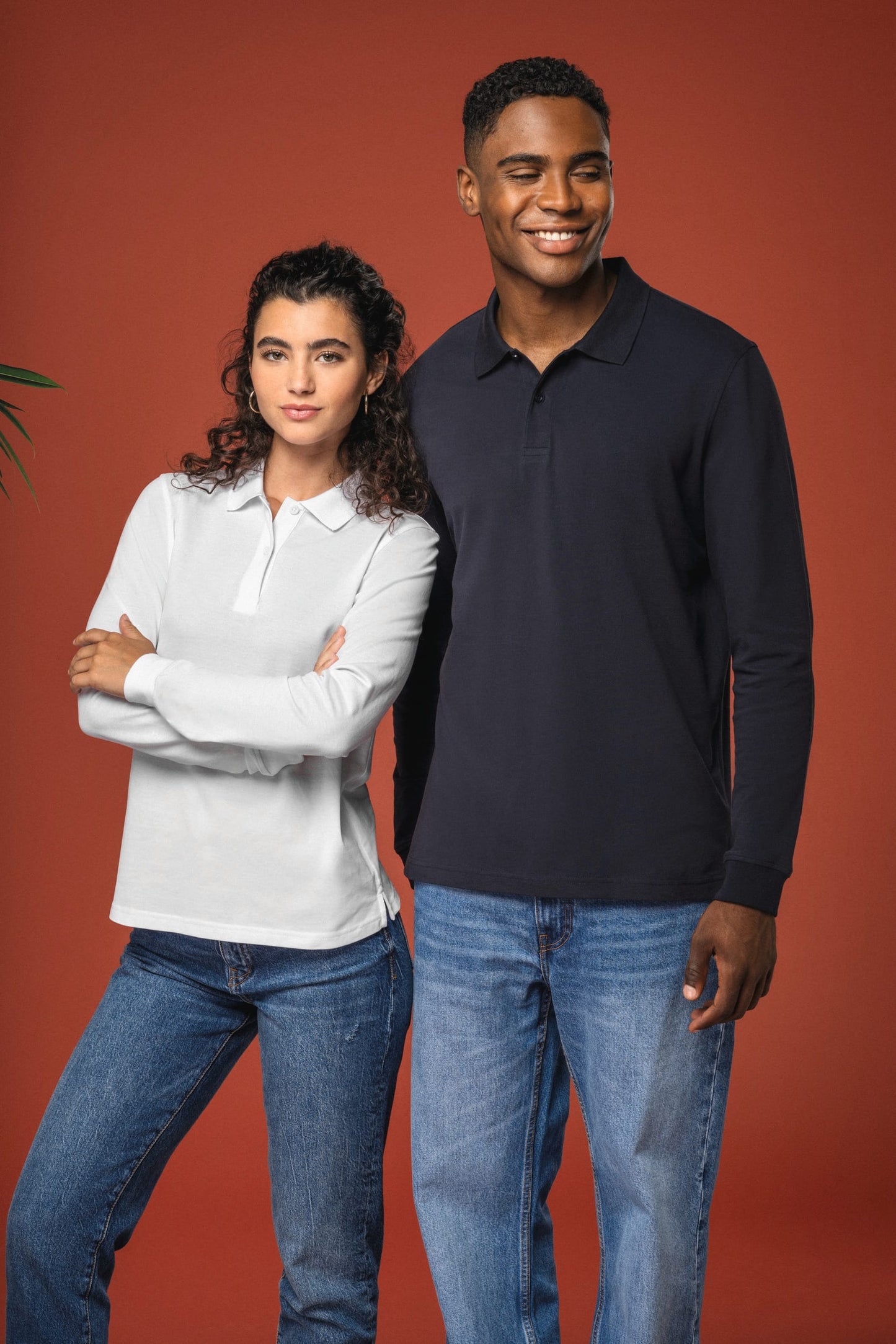 K2027C - Polo uomo in piqué biologico 180 a maniche lunghe