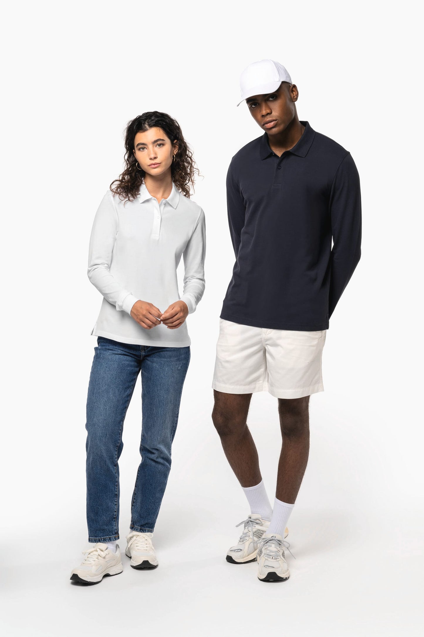 K2027A - Polo uomo in piqué biologico 180 a maniche lunghe