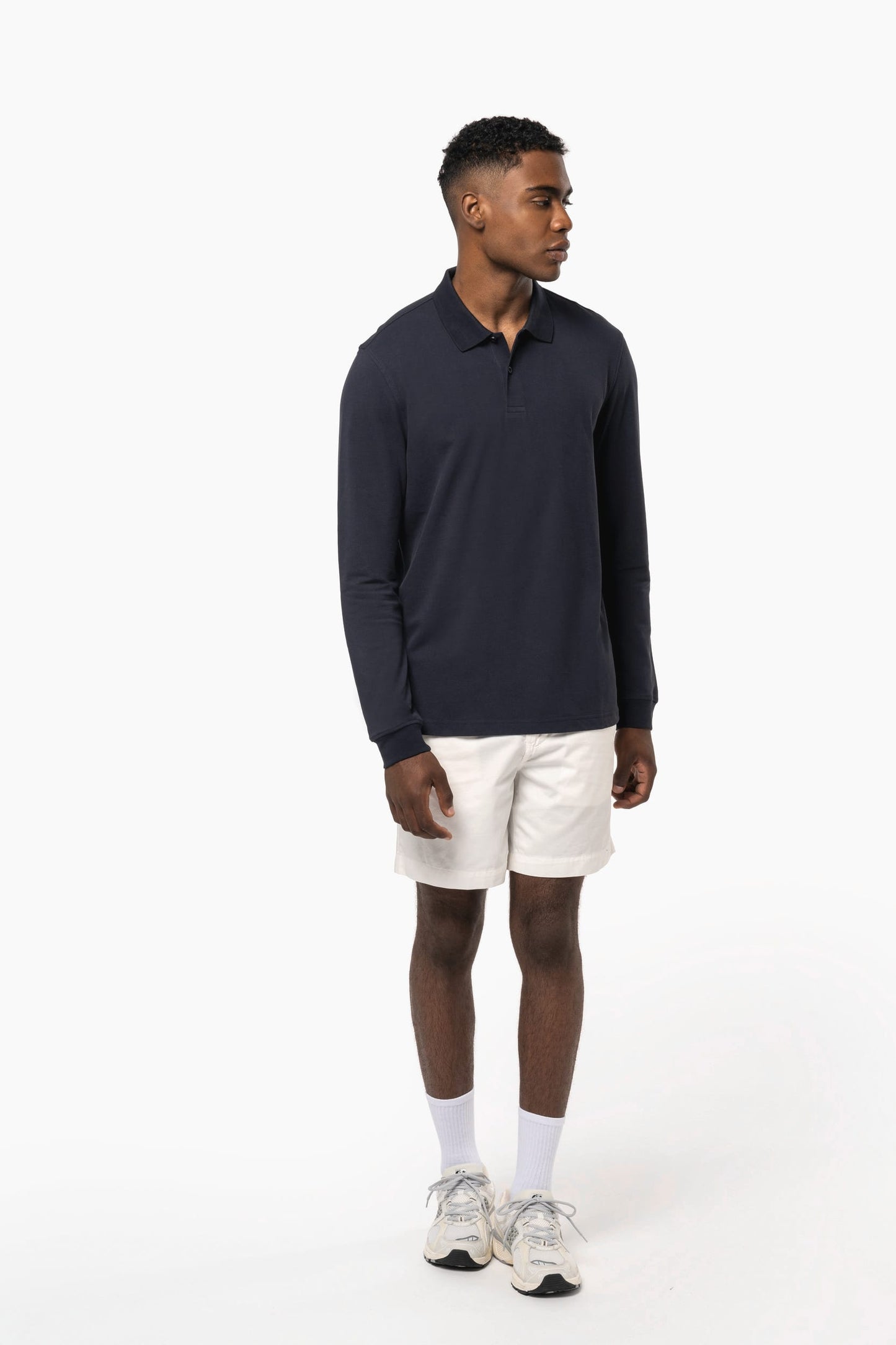 K2027C - Polo uomo in piqué biologico 180 a maniche lunghe