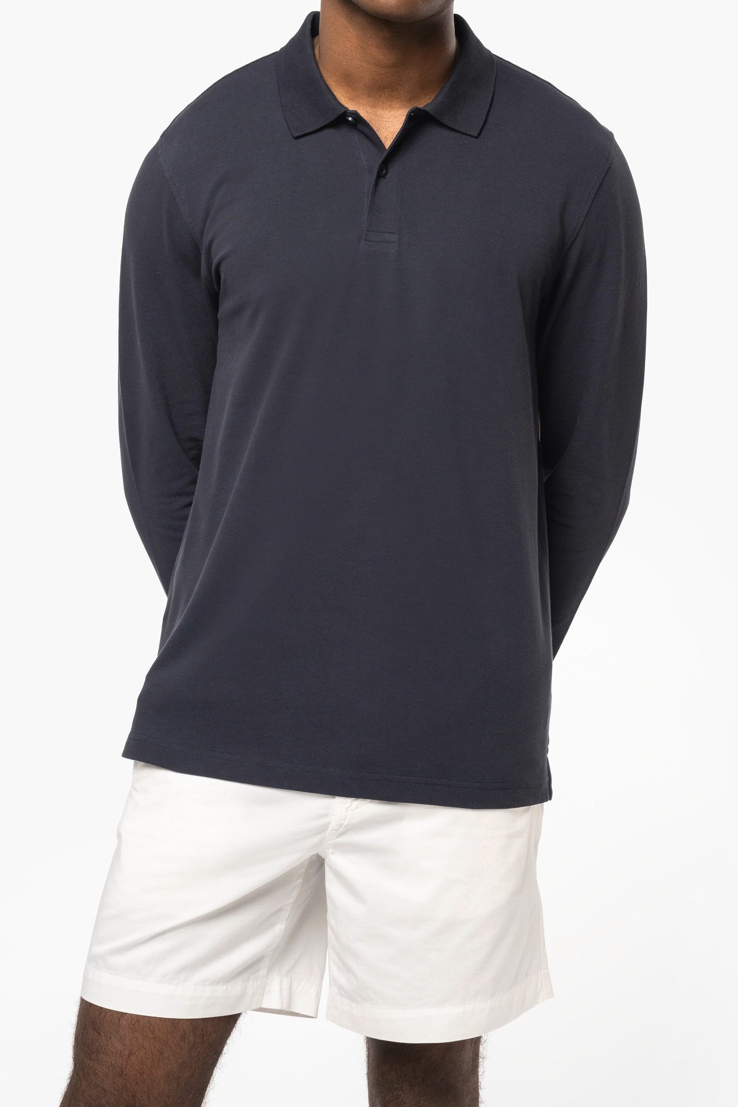 K2027 - Polo uomo in piqué biologico 180 a maniche lunghe