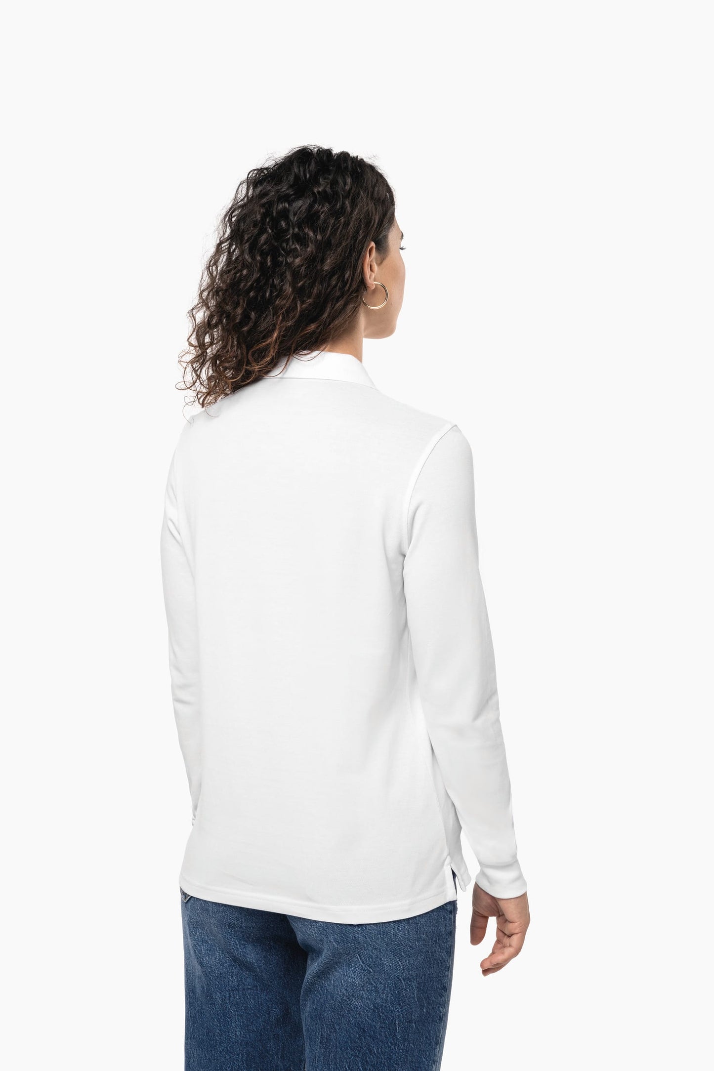 K2028 - Polo donna in piqué 180 biologico a maniche lunghe