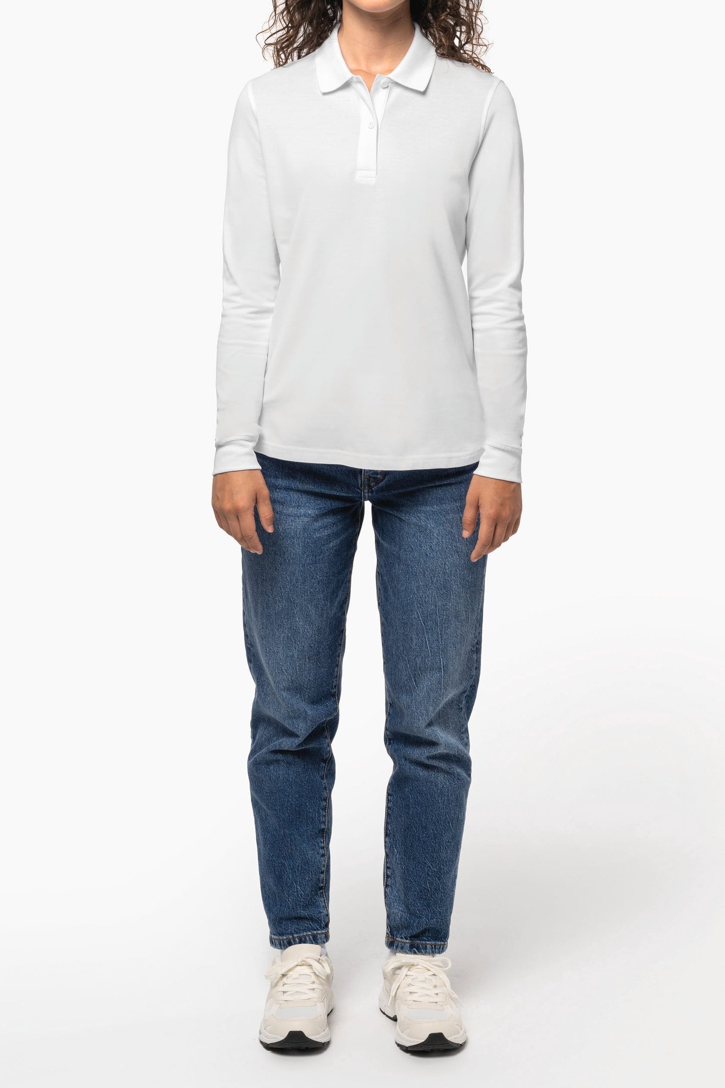 K2028C - Polo donna in piqué 180 biologico a maniche lunghe