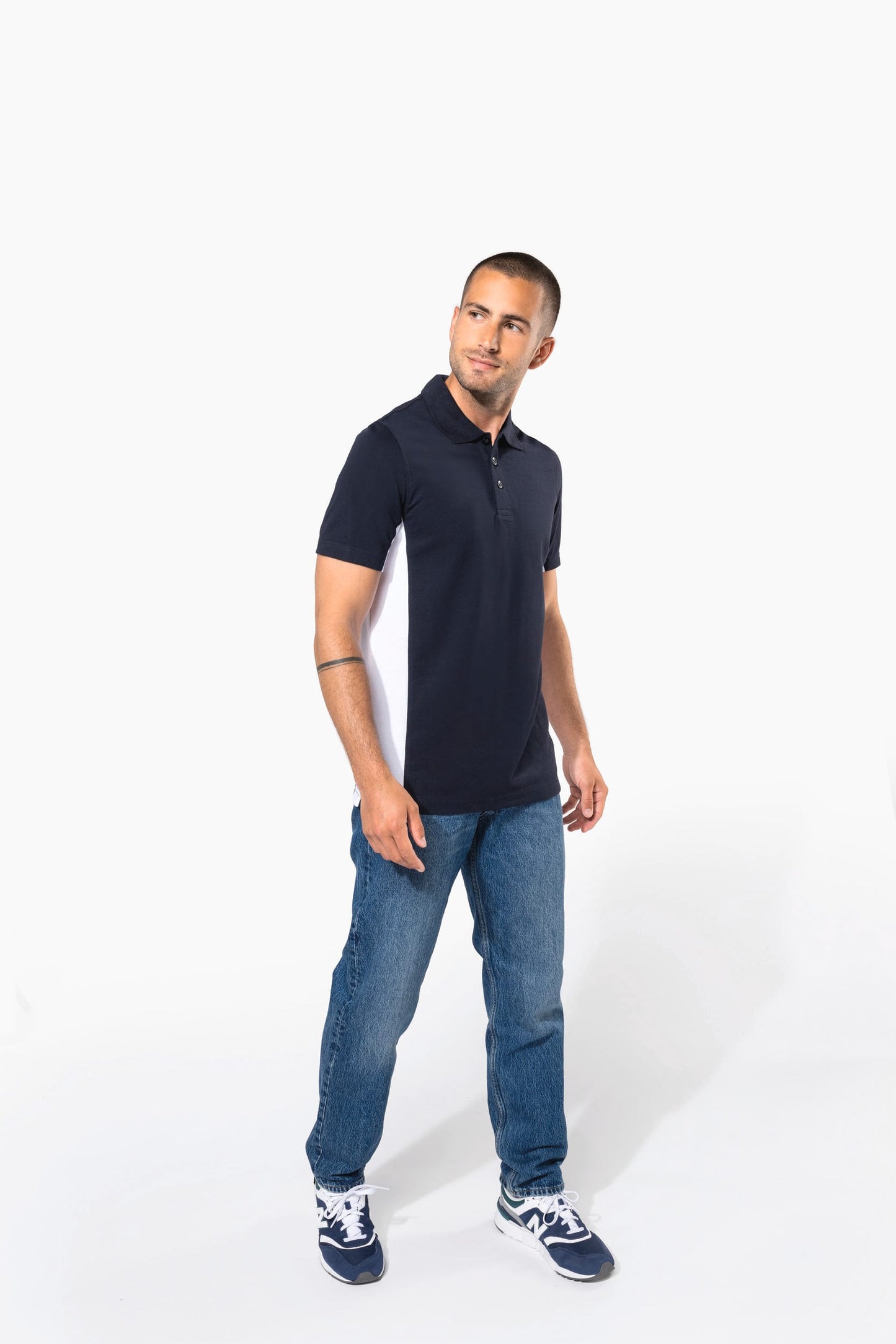 K232 - Polo piqué uomo bicolore maniche corte