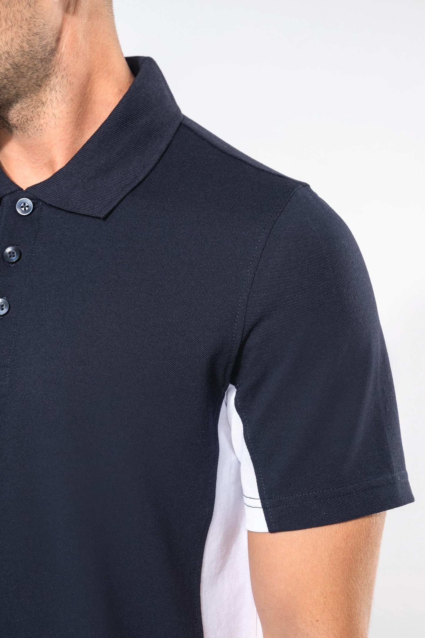 K232 - Polo piqué uomo bicolore maniche corte