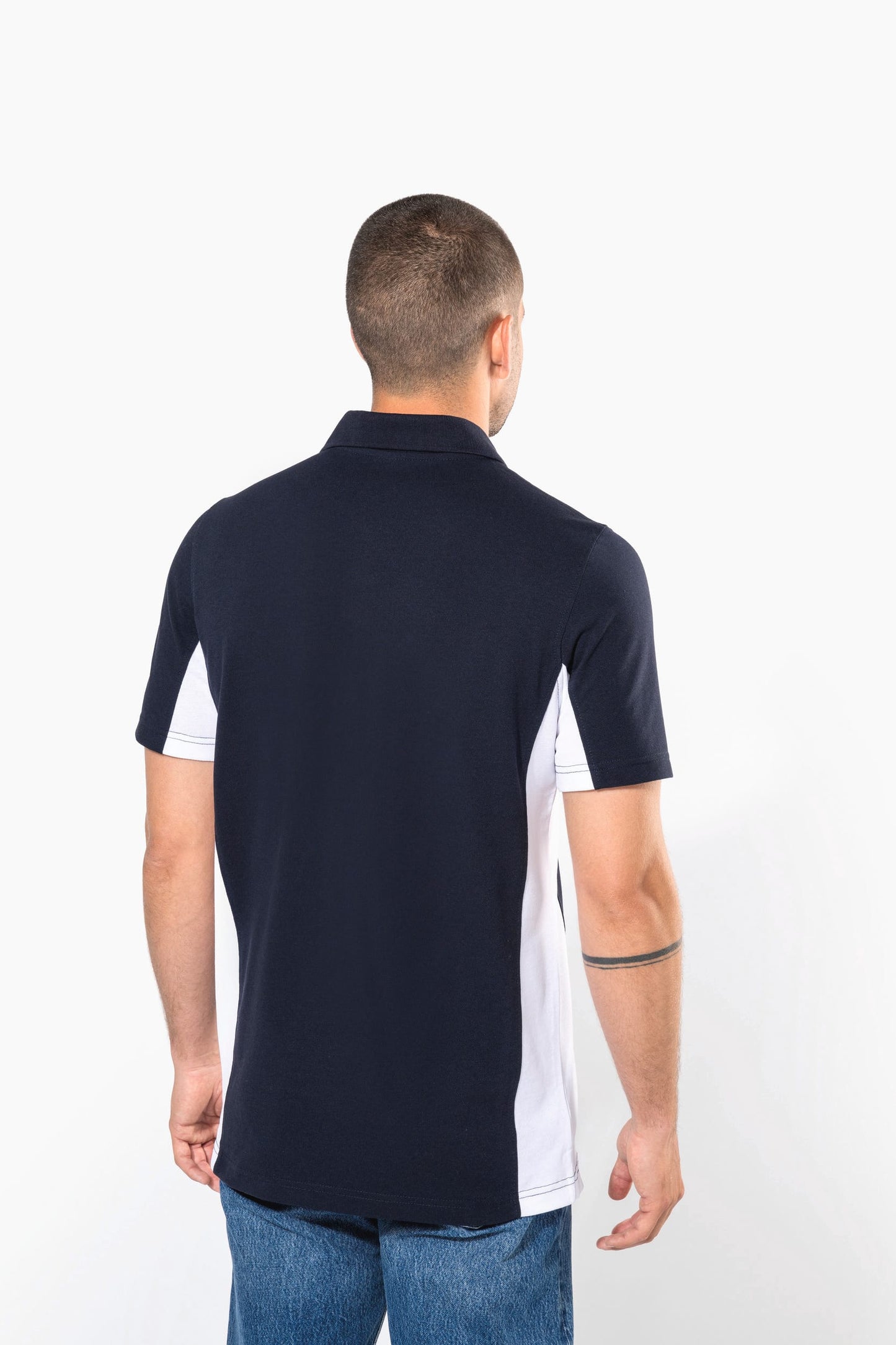 K232 - Polo piqué uomo bicolore maniche corte