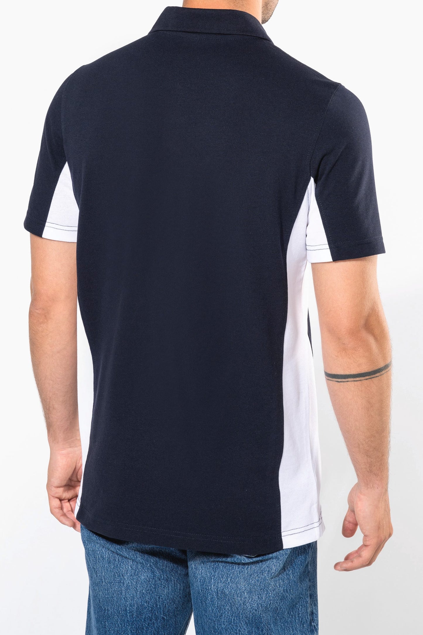 K232 - Polo piqué uomo bicolore maniche corte