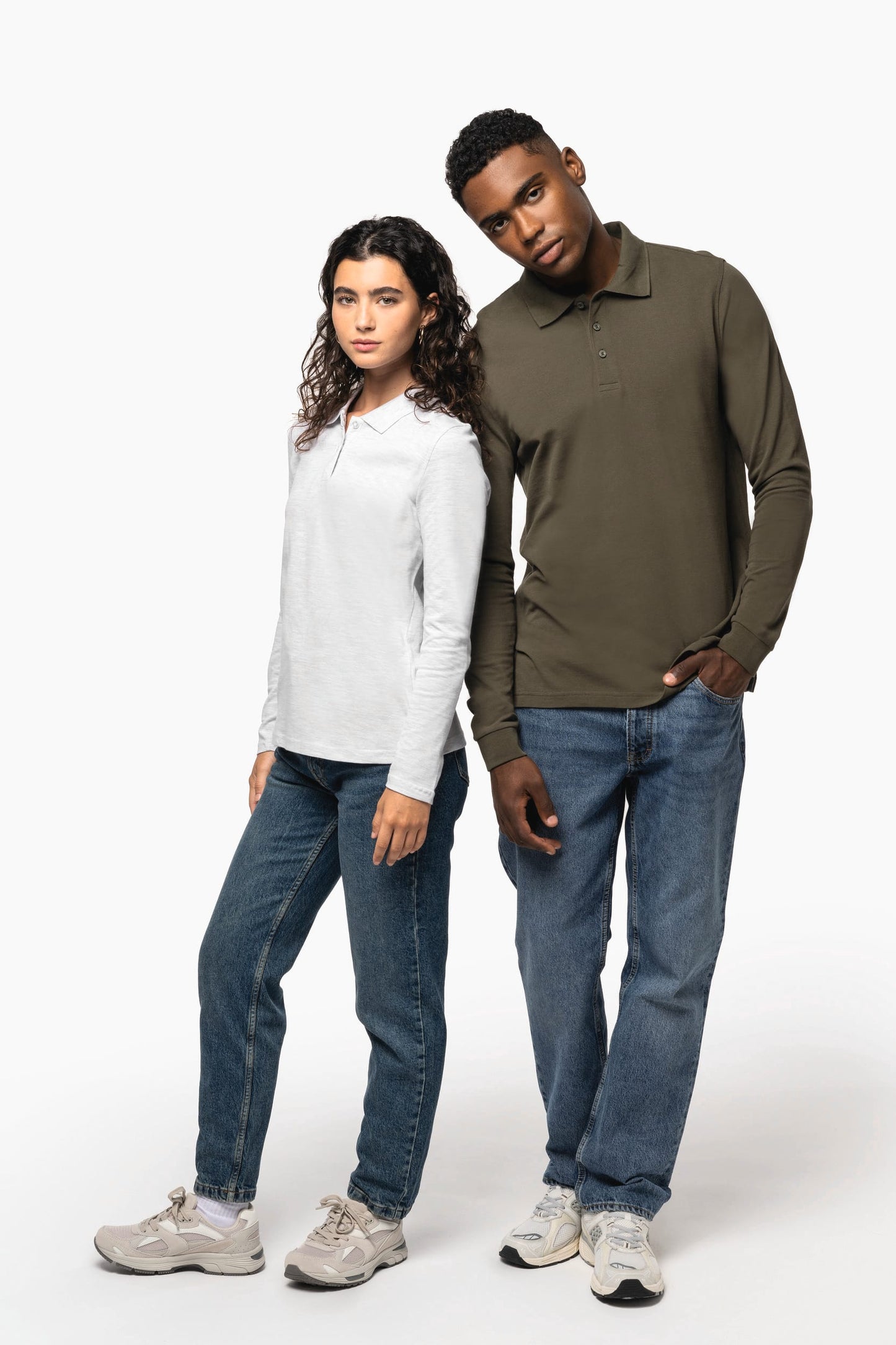 K244 - Polo piqué donna manica lunga
