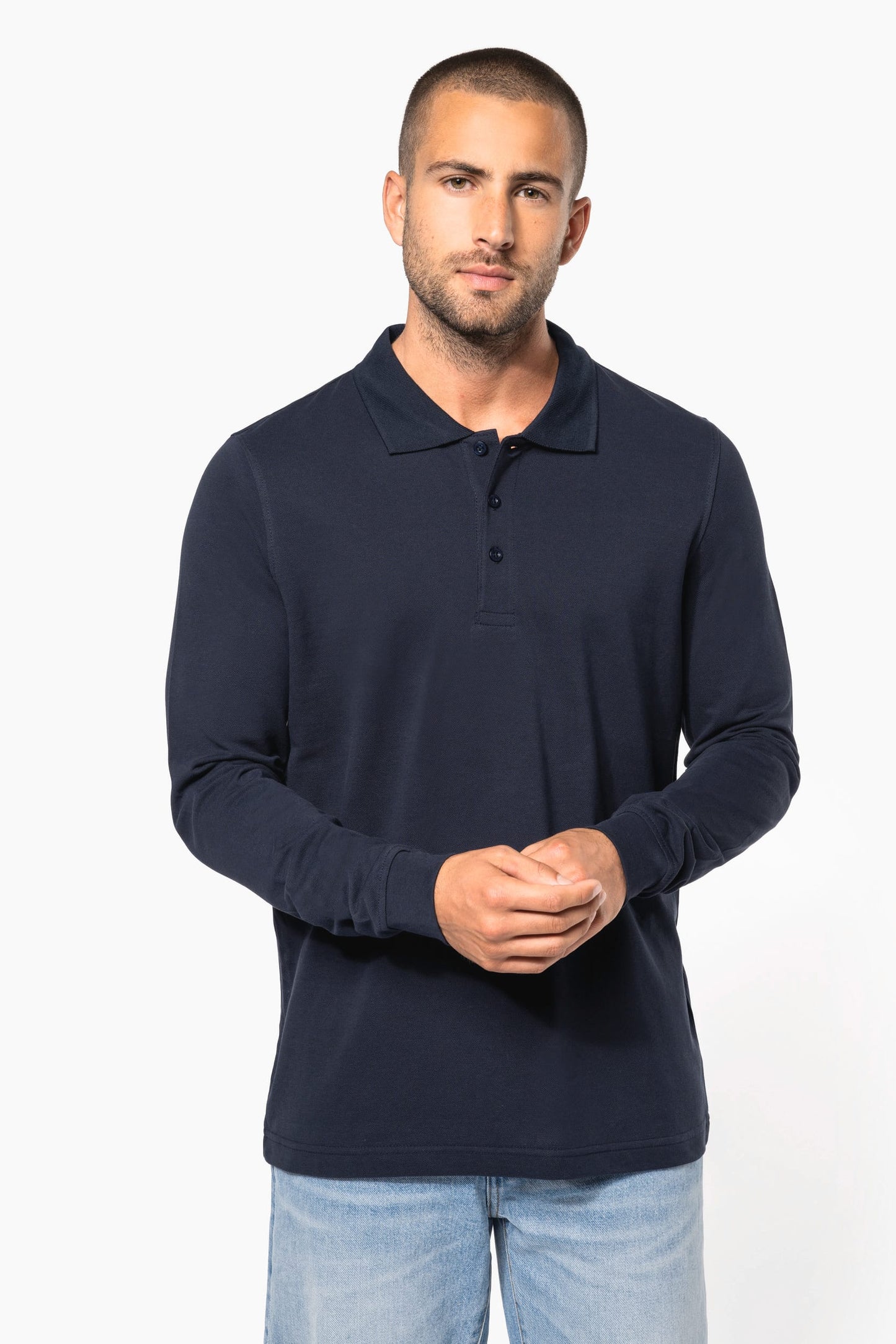 K256C - Polo piqué uomo manica lunga