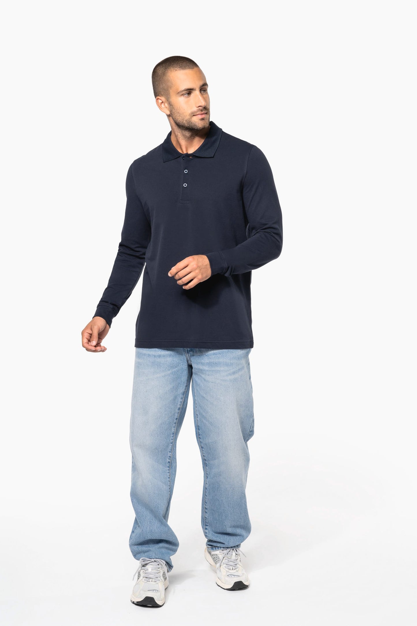 K256 - Polo piqué uomo manica lunga