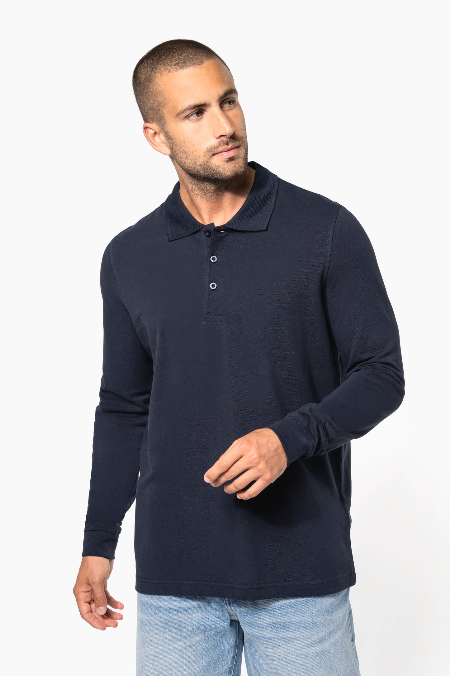 K256C - Polo piqué uomo manica lunga
