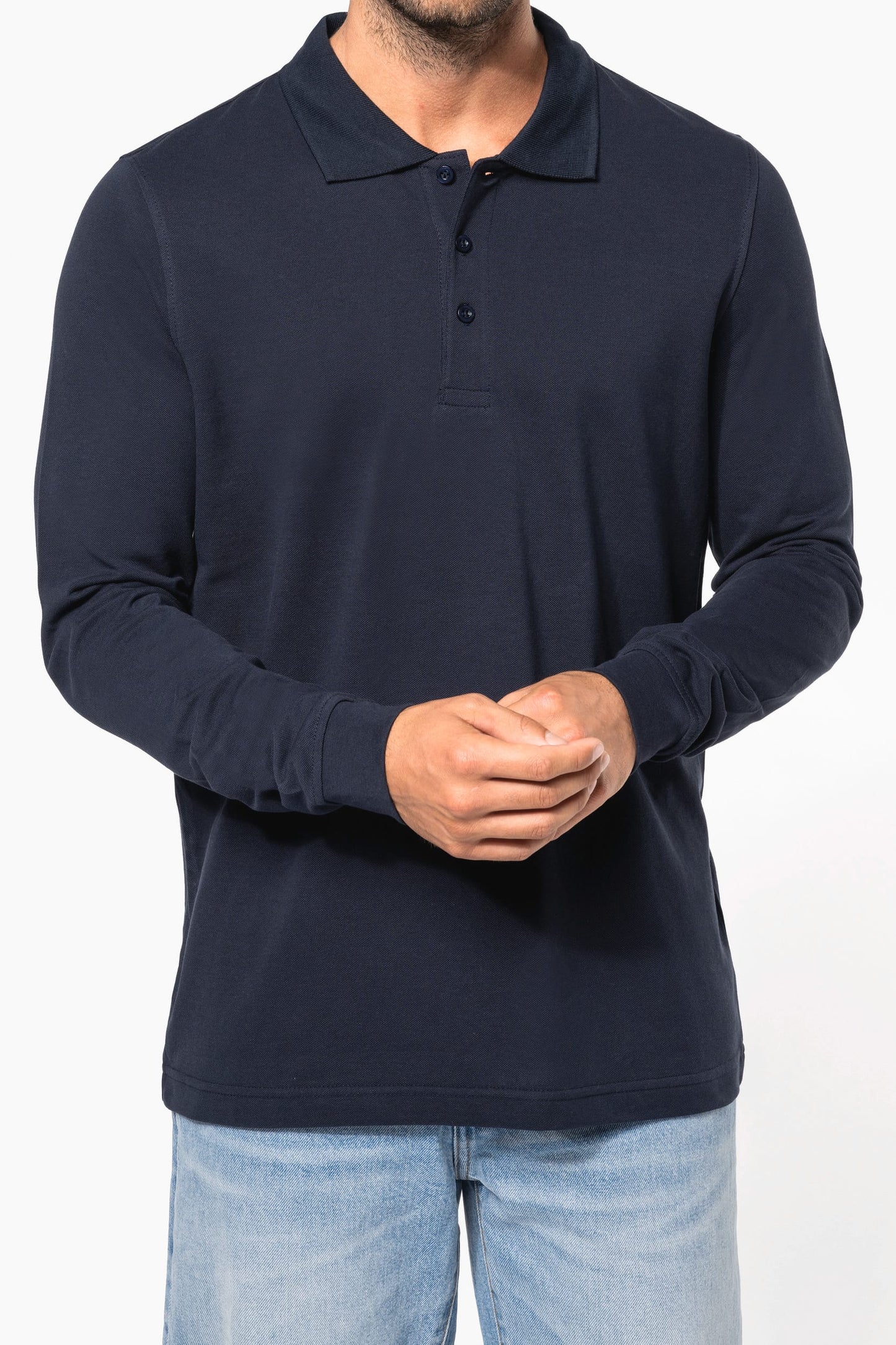 K256C - Polo piqué uomo manica lunga
