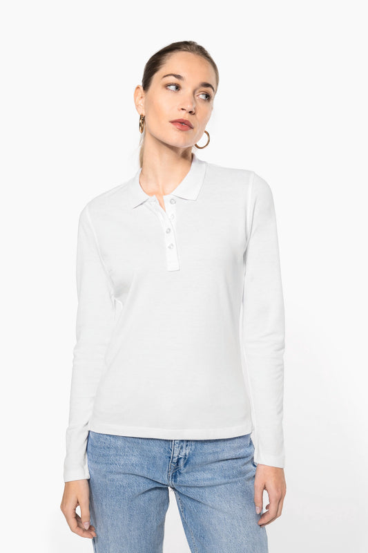 K257C - Polo piqué donna manica lunga