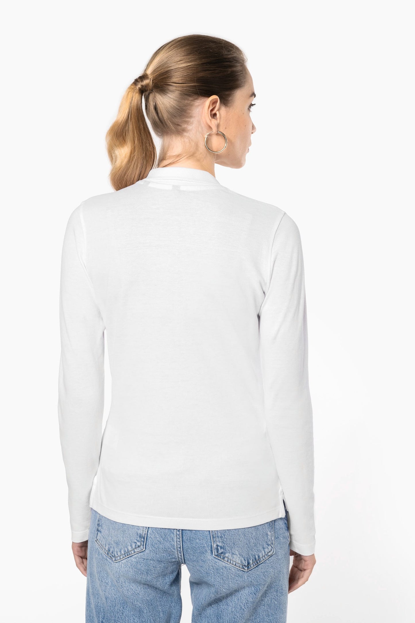 K257C - Polo piqué donna manica lunga