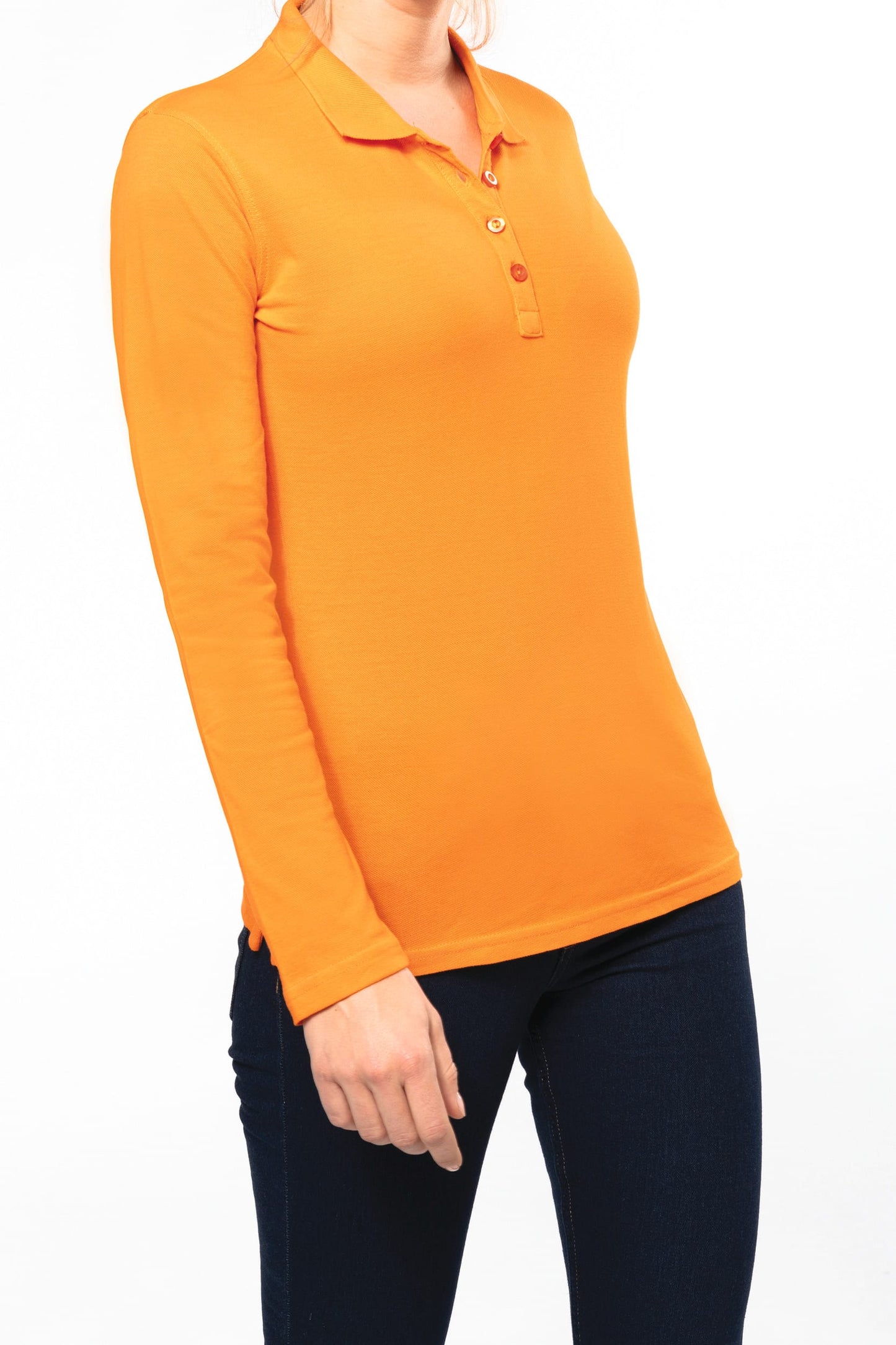 K257C - Polo piqué donna manica lunga